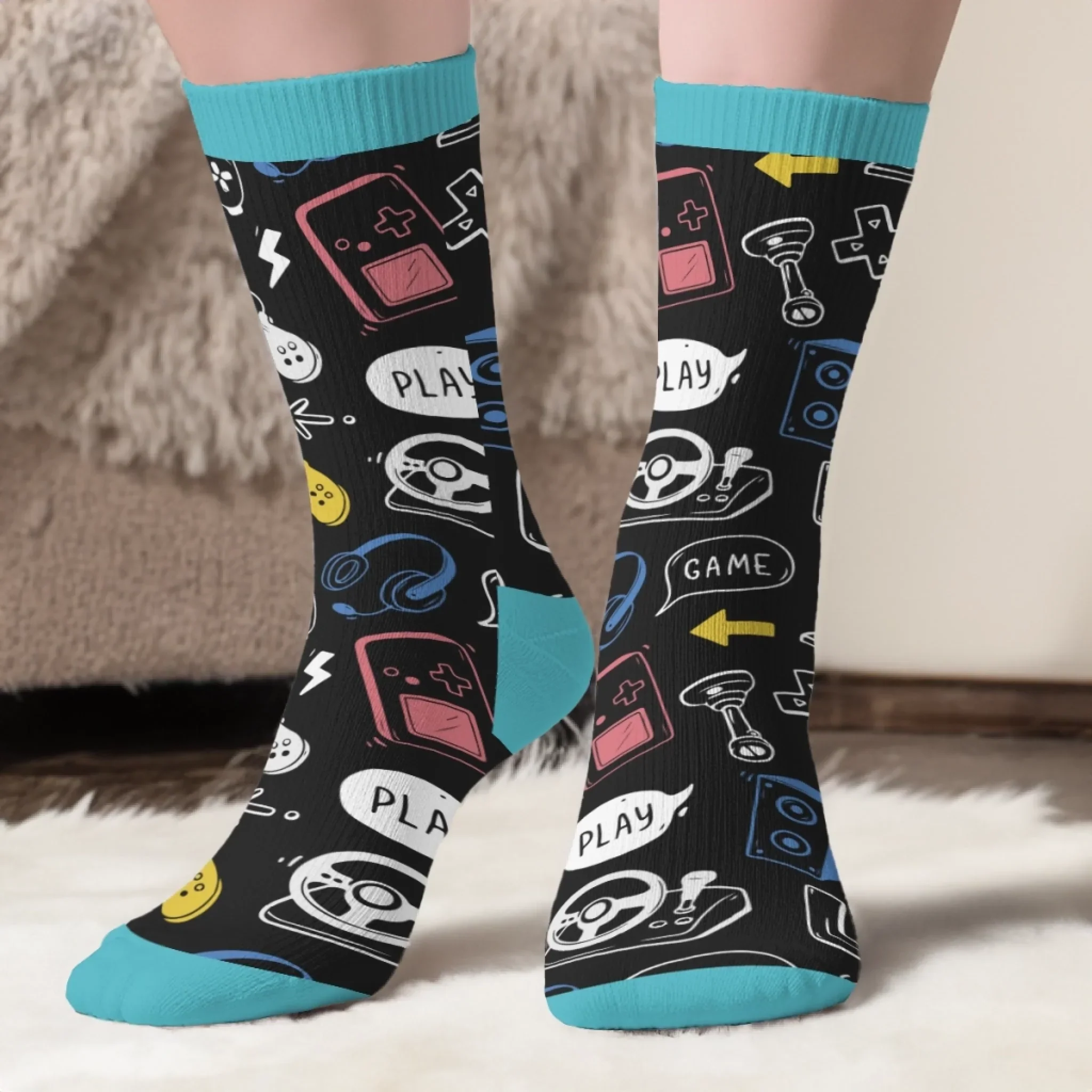 Custom Gamer Crew Socks - Personalized Birthday Gifts For Gamers, Game Lovers, Gaming Fans, Family - Step Into Joy - Image 5