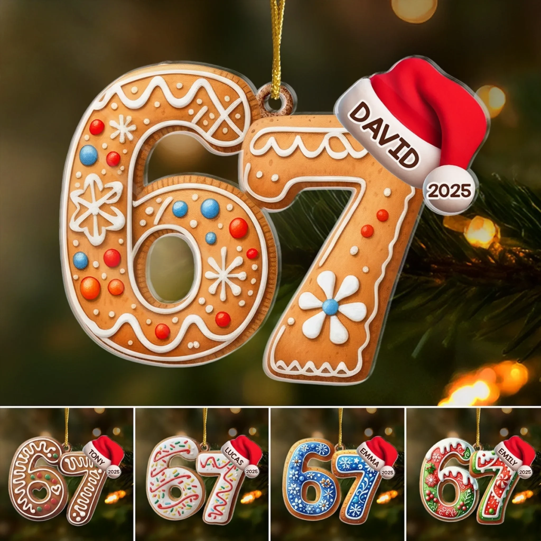 Custom Gingerbread Acrylic Ornament - Personalized Christmas Birthday Gifts For Kids - Baking Memories Since Day One - Image 6