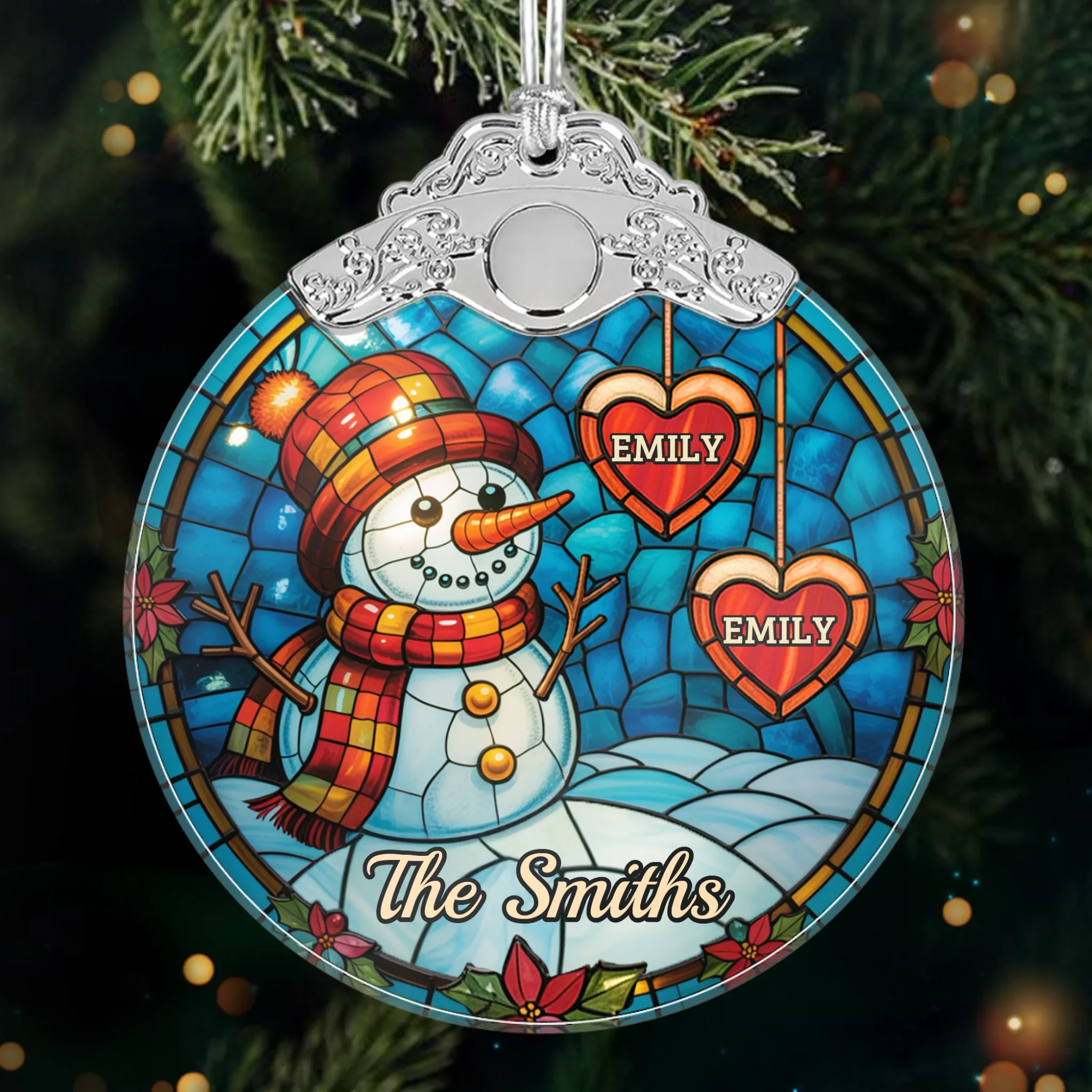 Custom Glass Ornament - Personalized Christmas Birthday Gifts For Mom, Dad, Kids - Merry Little Family - Image 2