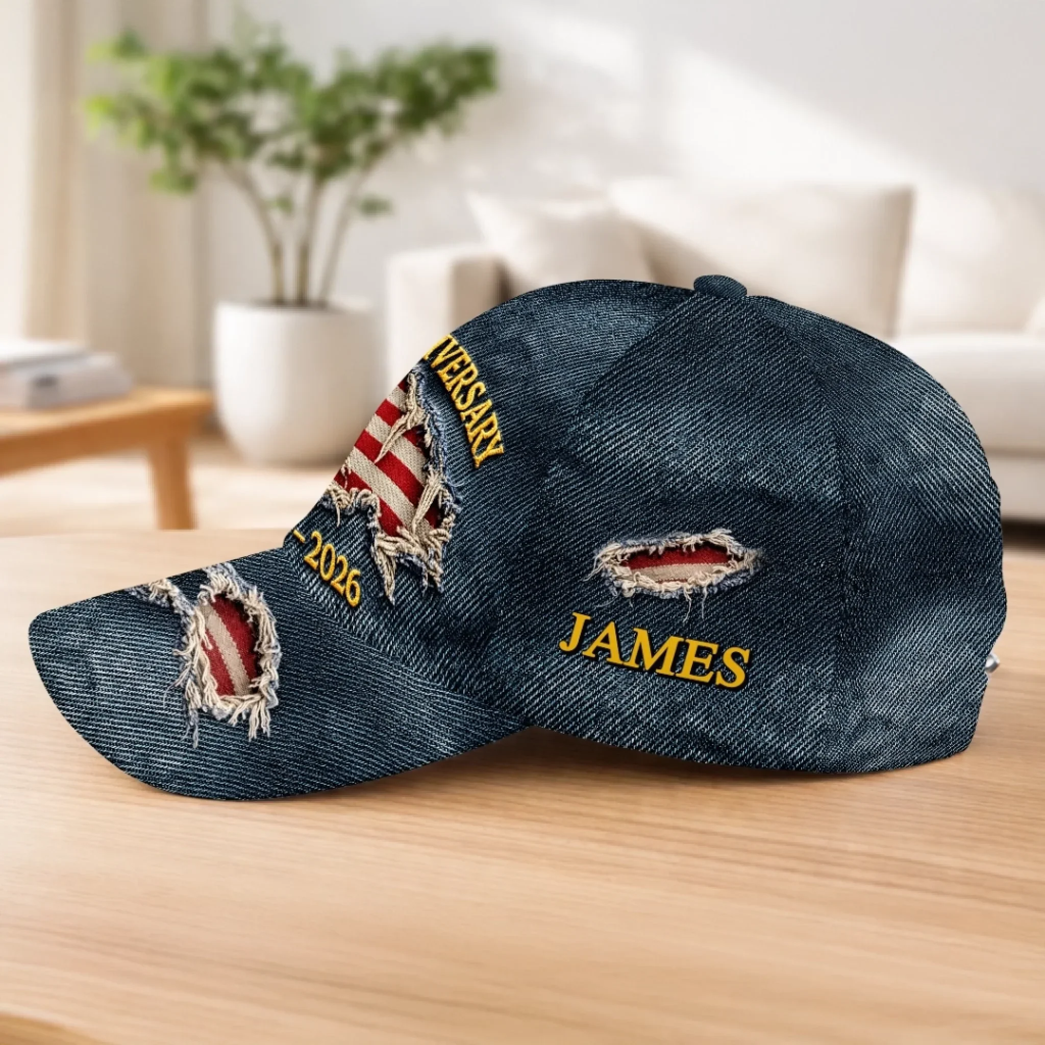 Custom Hat, All Over Print Classic Cap - Personalized America 250th Anniversary Gifts For Women, Men - Built On Liberty - Image 3