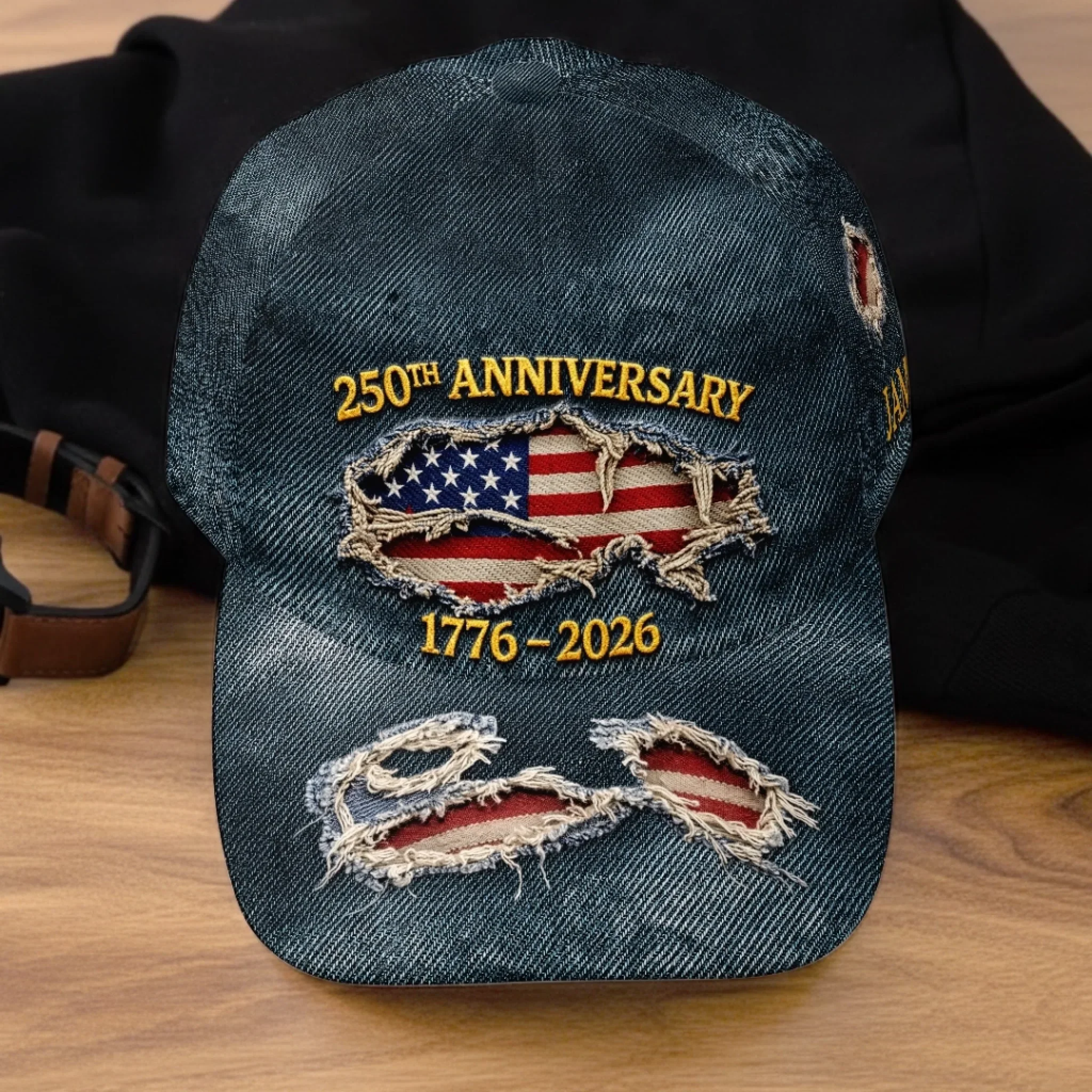 Custom Hat, All Over Print Classic Cap - Personalized America 250th Anniversary Gifts For Women, Men - Built On Liberty - Image 5