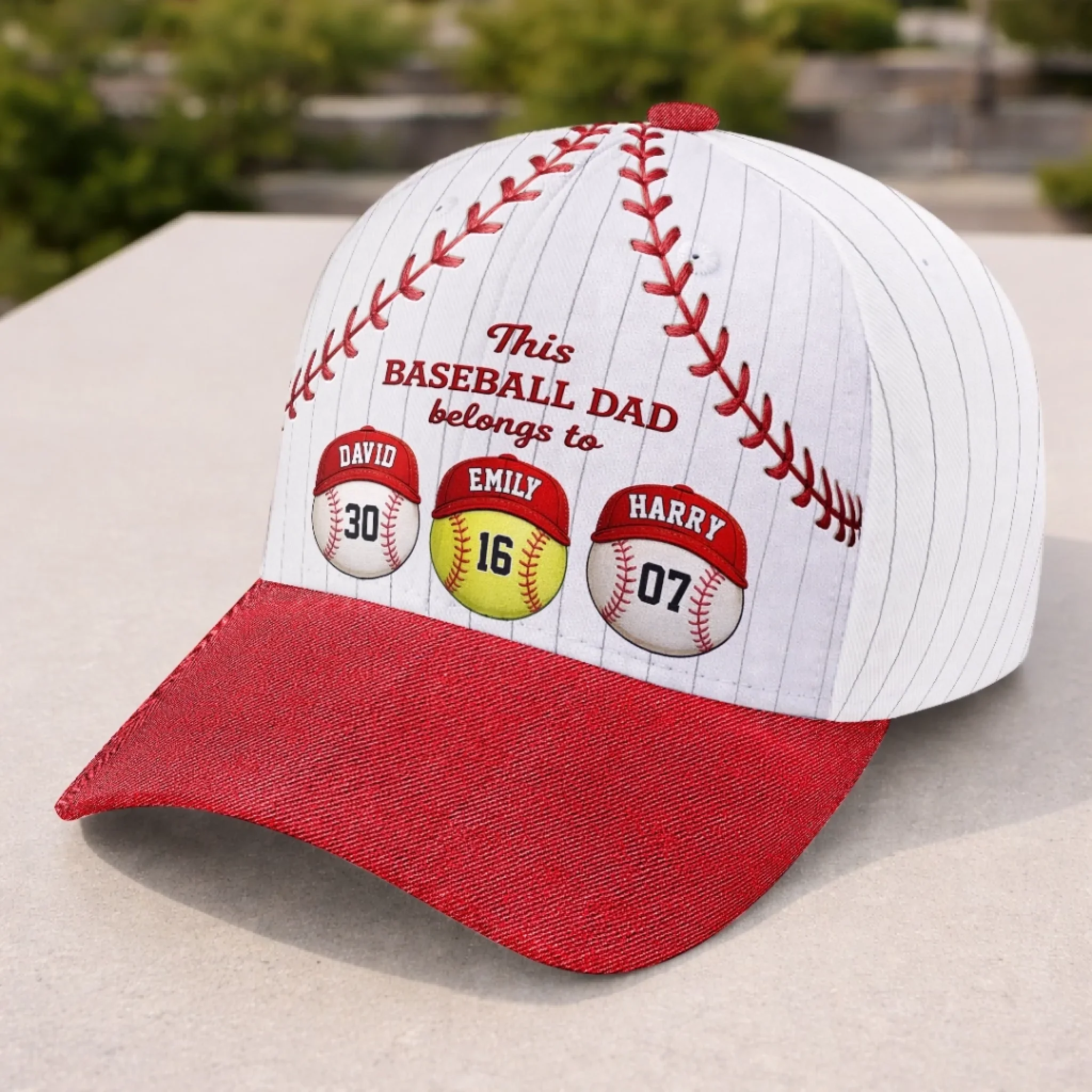 Custom Hat, All Over Print Classic Cap - Personalized Birthday Baseball Gifts For Dad, Grandpa, Baseball Lovers, Sports Fans, Sports Lovers - Best Dad In The Game - Image 2