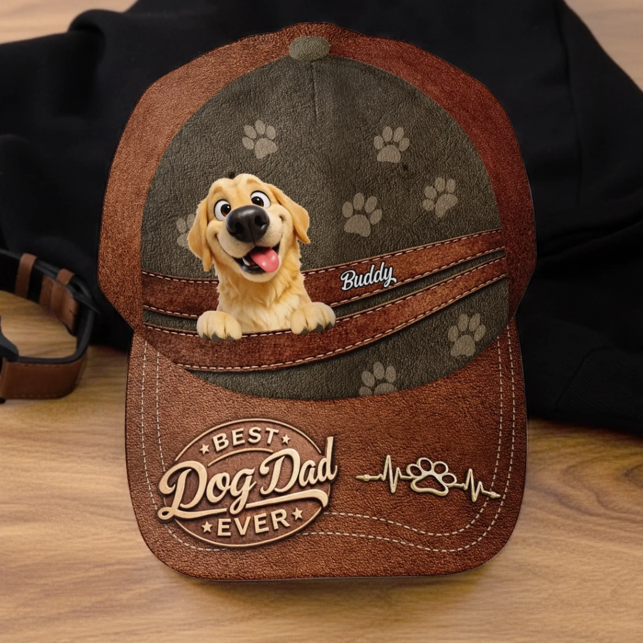 Custom Hat, All Over Print Classic Cap - Personalized Birthday Gifts For Dog Lovers, Dog Dad And Mom - Life Is Better With Paws - Image 3