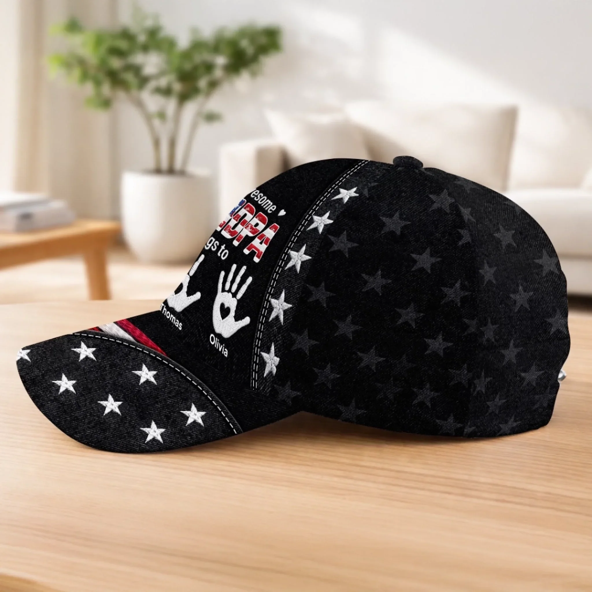 Custom Hat, All Over Print Classic Cap - Personalized Father's Day Birthday Gifts For Dad, Grandpa - Dad Always Our Hero - Image 5