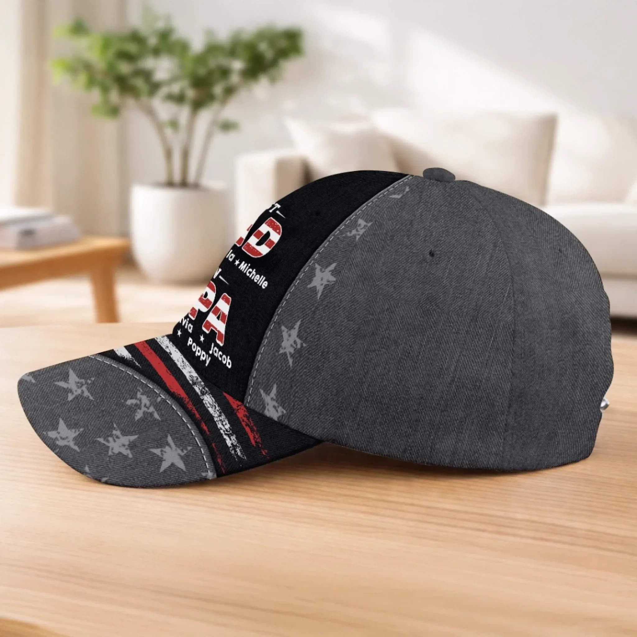 Custom Hat, All Over Print Classic Cap - Personalized Father's Day Birthday Gifts For Dad, Grandpa - Grandpa Love Stays Strong - Image 6