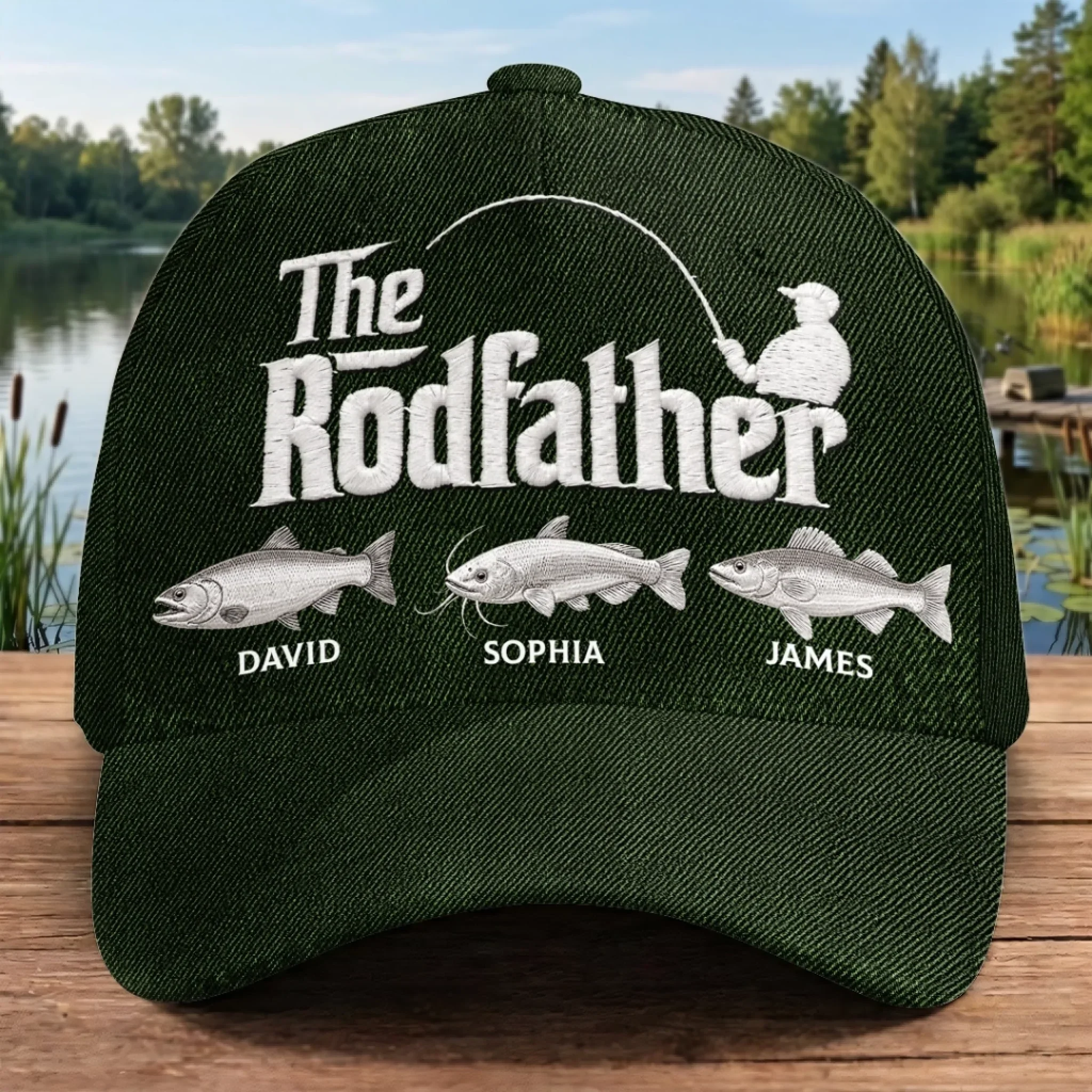 Custom Hat, All Over Print Classic Cap - Personalized Father's Day Fishing Gifts For Fisherman, Dad - The Rodfather