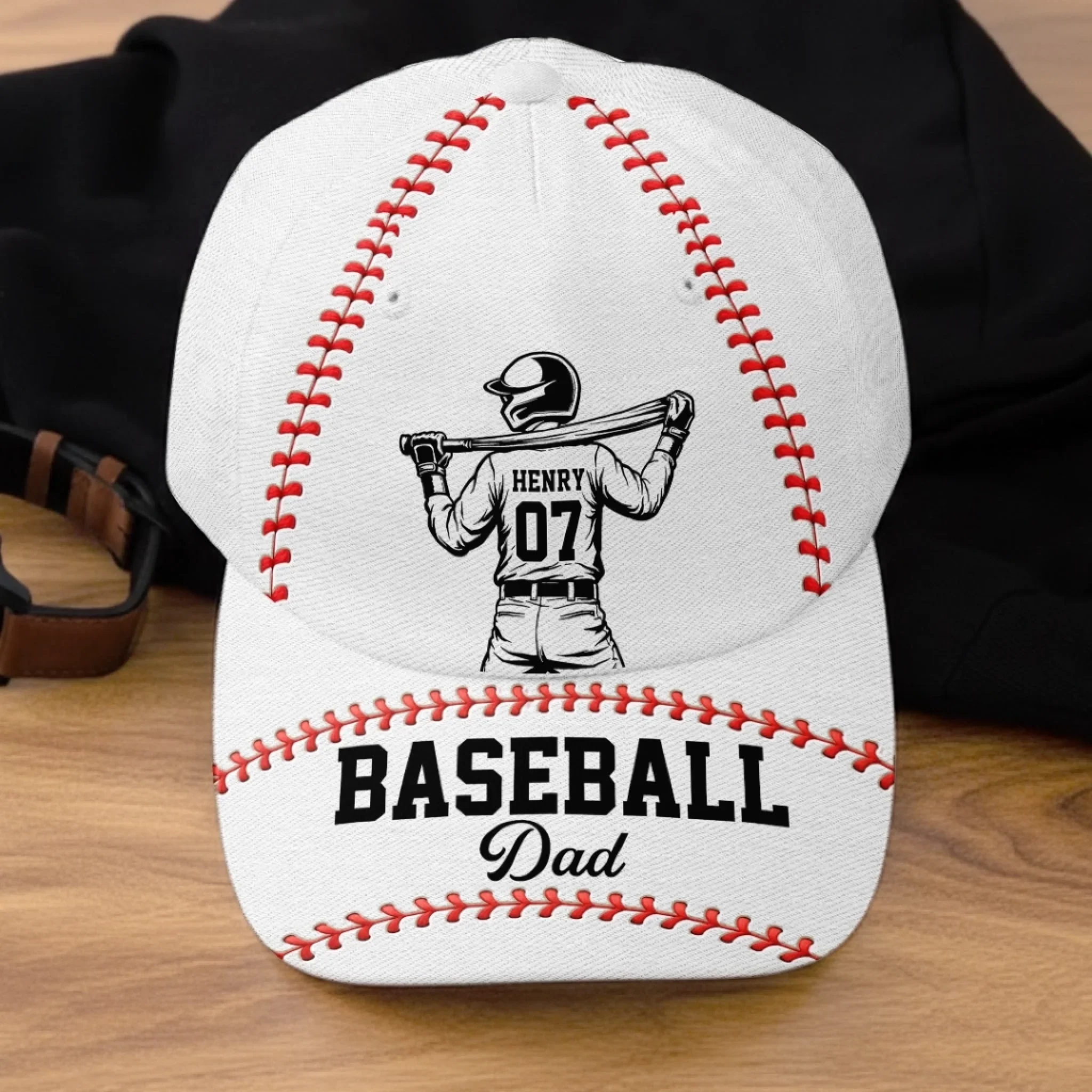 Custom Hat, All Over Print Classic Cap - Personalized Mother's Day, Father's Day Gifts For Mom, Grandma, Dad, Grandpa - Play With Heart - Image 3