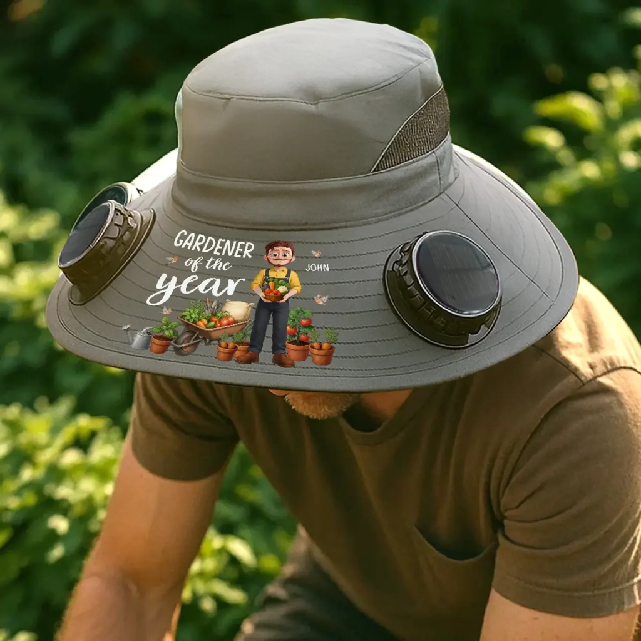 Custom Hat With Fans Solar Power - Personalized Garden Gifts For Gardeners - Plant Dreams, Grow Joy - Image 9