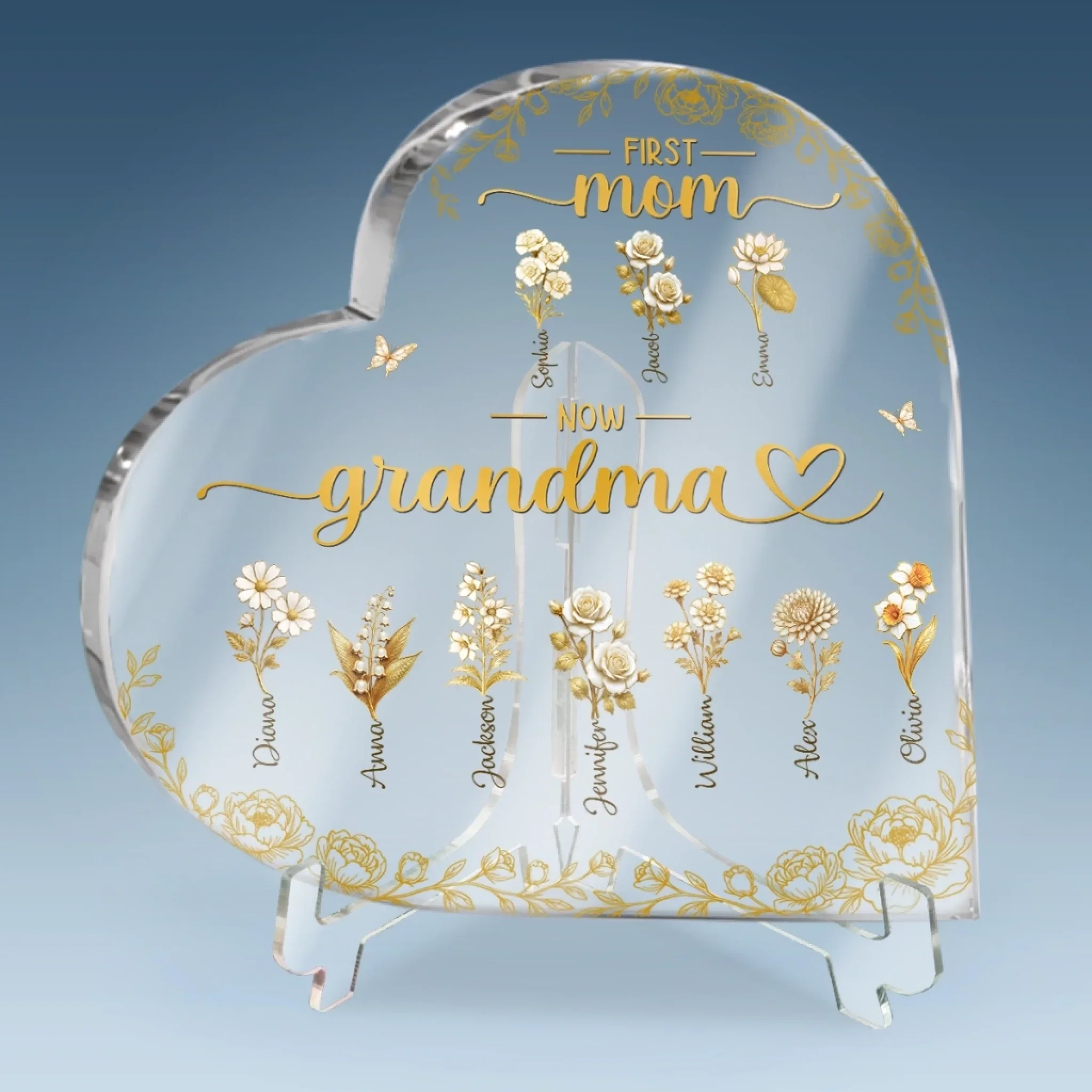 Custom Heart Shaped Acrylic Plaque - Personalized Mother's Day Gifts For Mom, Grandma - Rooted In Love - Image 4
