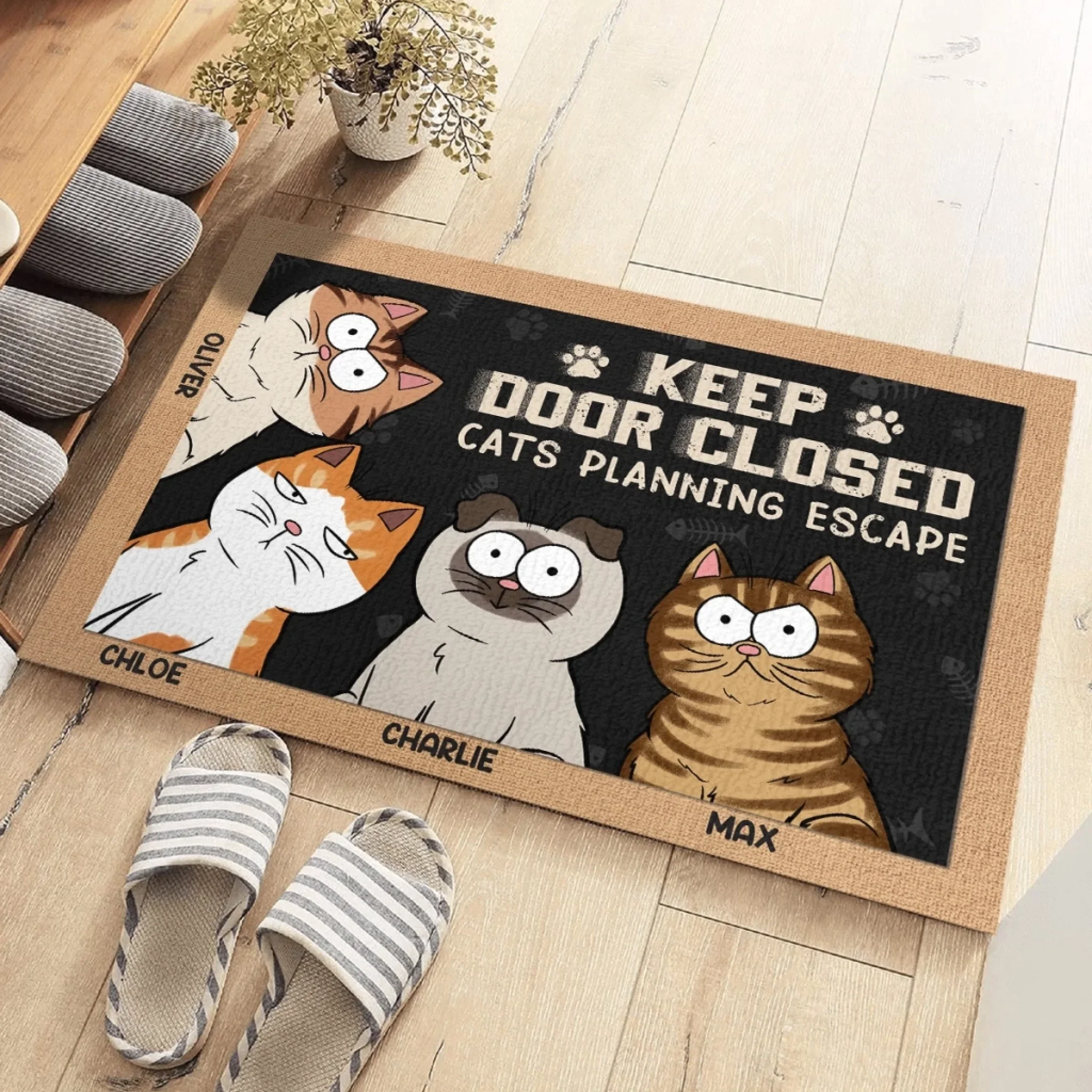 Custom Home Decor Decorative Mat - Personalized Birthday Gifts For Cat Lovers, Cat Mom And Dad - Beware Of Cat Attitude - Image 4