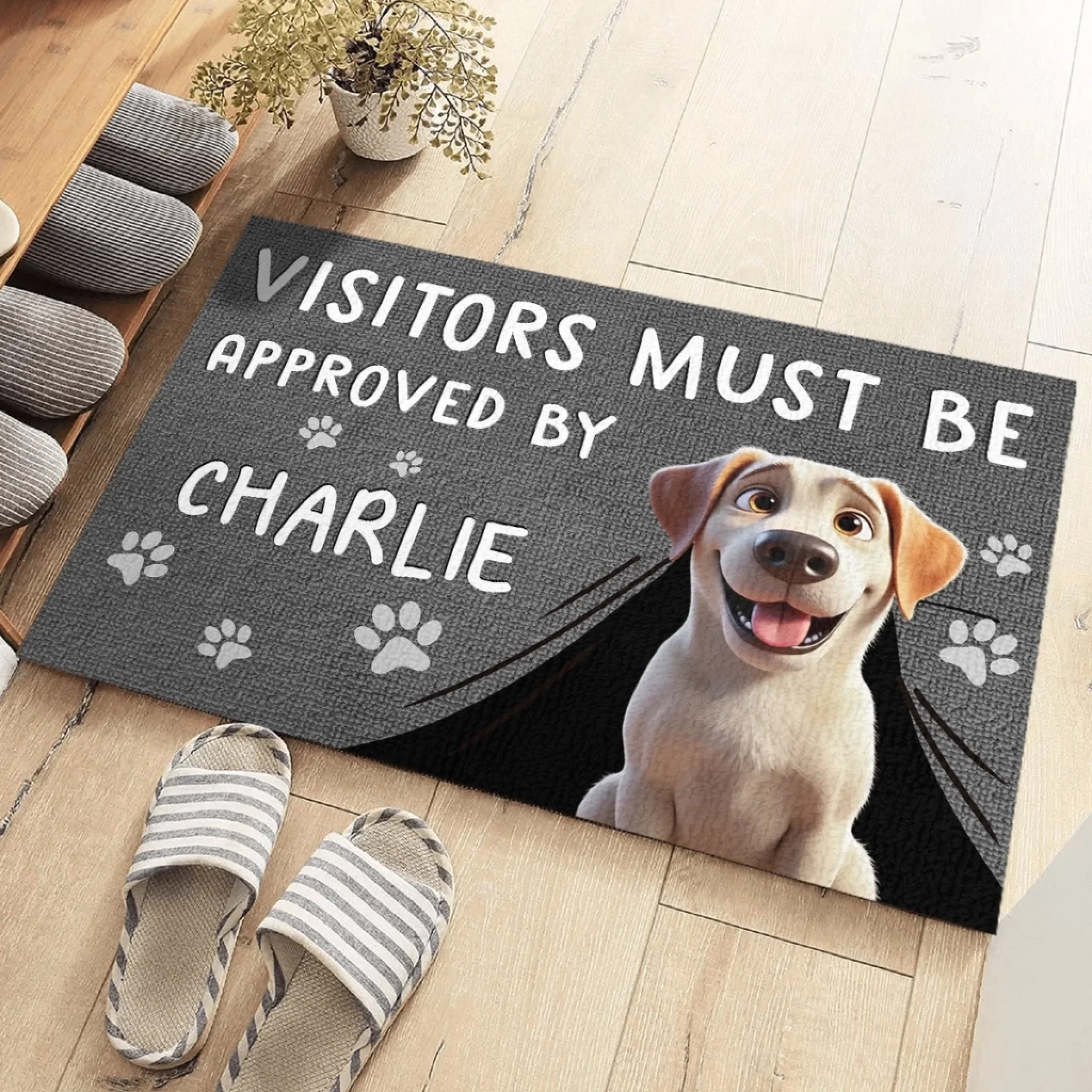 Custom Home Decor Decorative Mat - Personalized Birthday Gifts For Dog Lovers, Dog Dad And Mom - The Real Bosses Live Here - Image 3