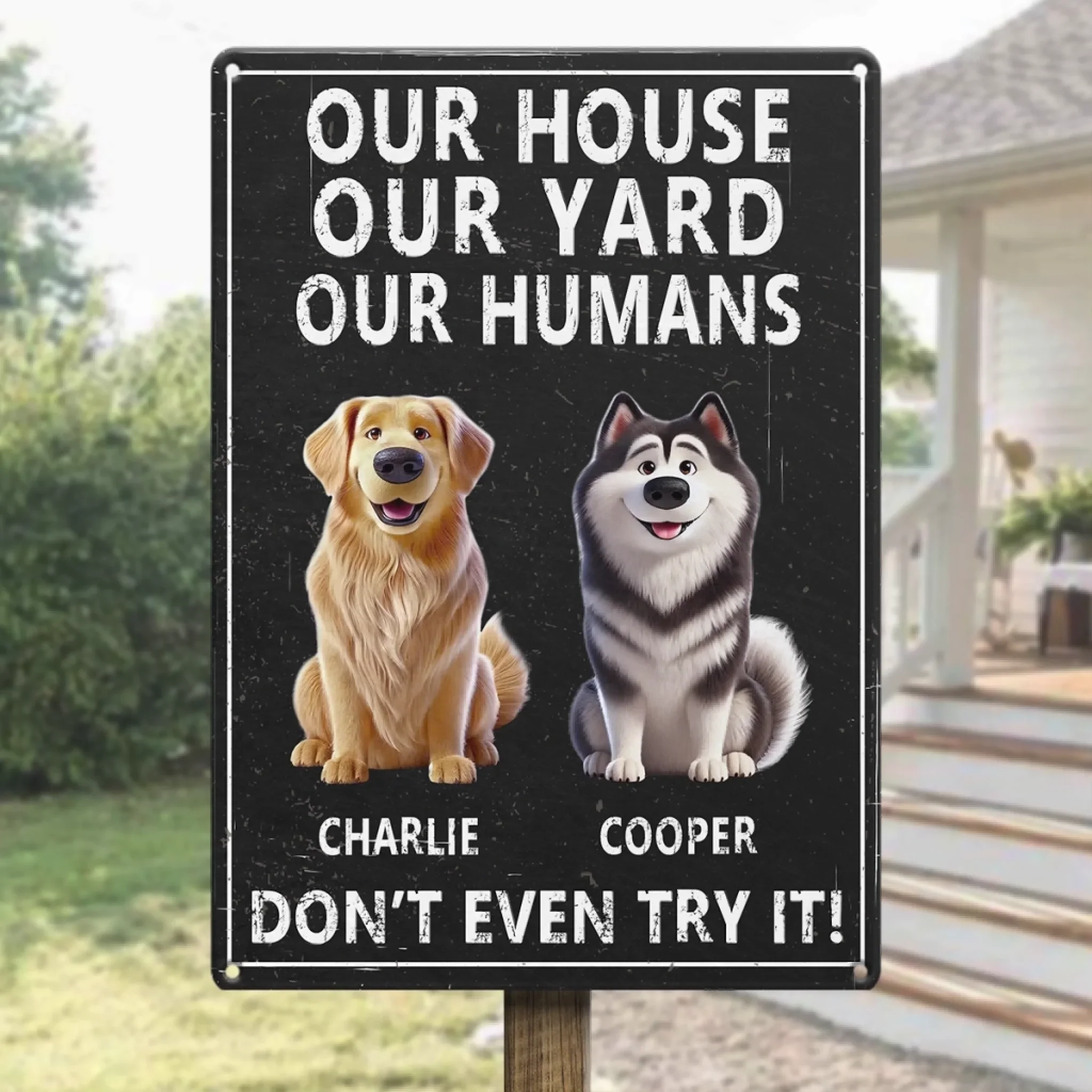 Custom Home Decor Metal Sign - Personalized  Birthday Gifts For Dog Lovers, Dog Dad And Mom - Welcome To The Dog Kingdom - Image 4