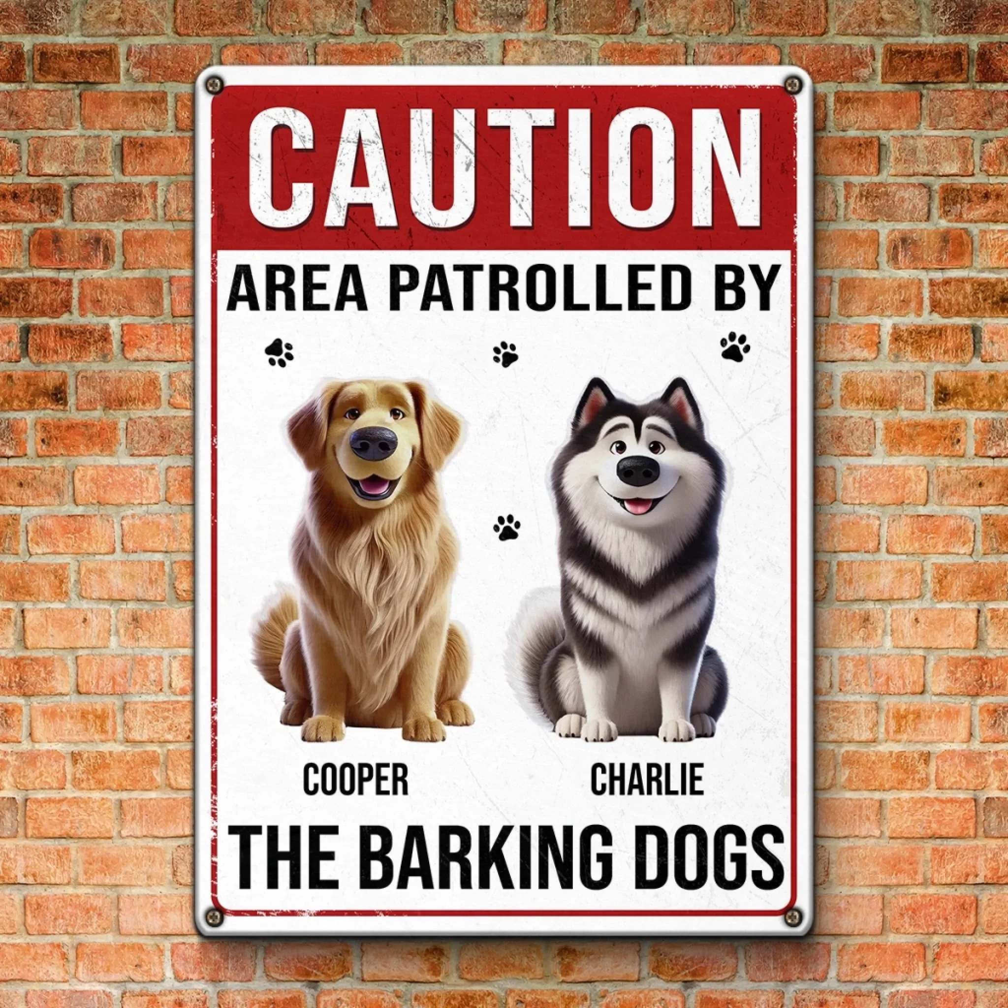 Custom Home Decor Metal Sign - Personalized Birthday Gifts For Dog Lovers, Dog Dad And Mom - Woof Patrol On Duty - Image 3