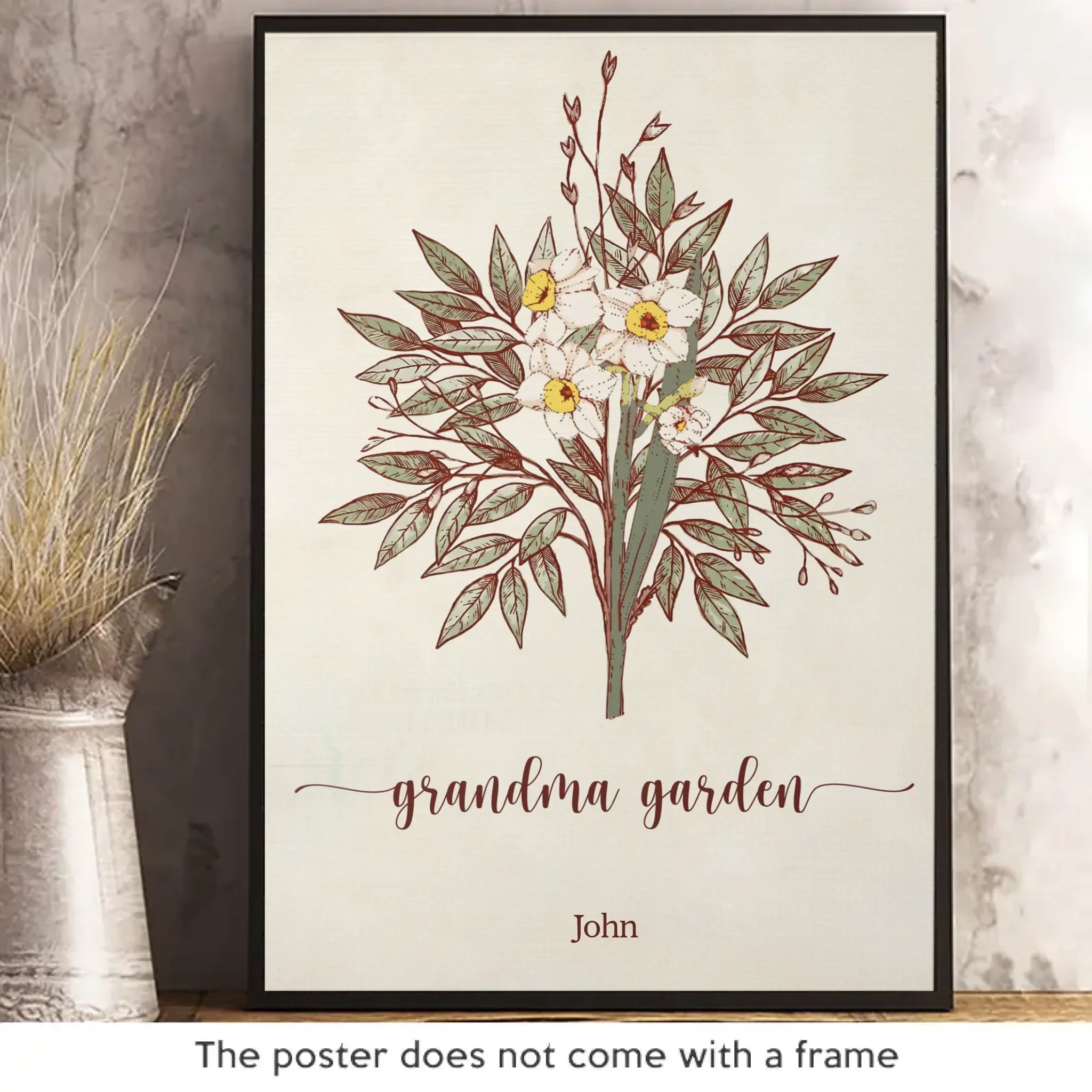 Custom Horizontal Poster - Personalized Birthday Gifts For Mom, Grandma, Family - Bloom With Love - Image 2