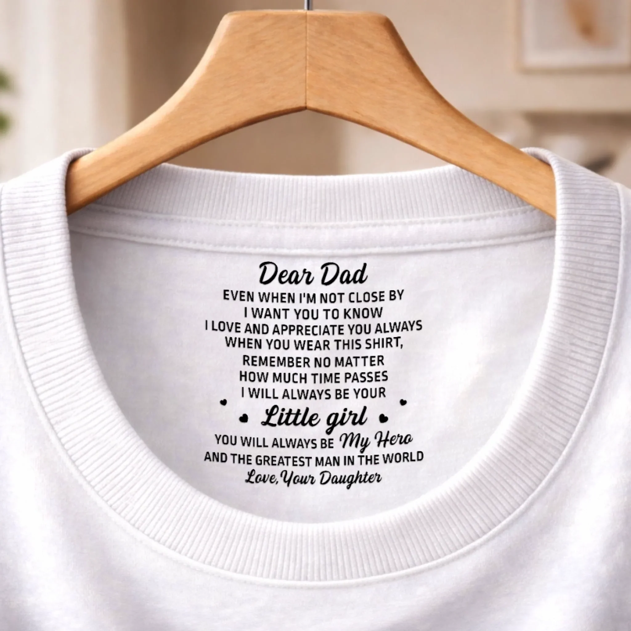 Custom Inside Neck Print T-Shirt - Personalized Father's Day Birthday Gifts For Dad, Son, Daughter - Family Is The Greatest Gift - Image 4