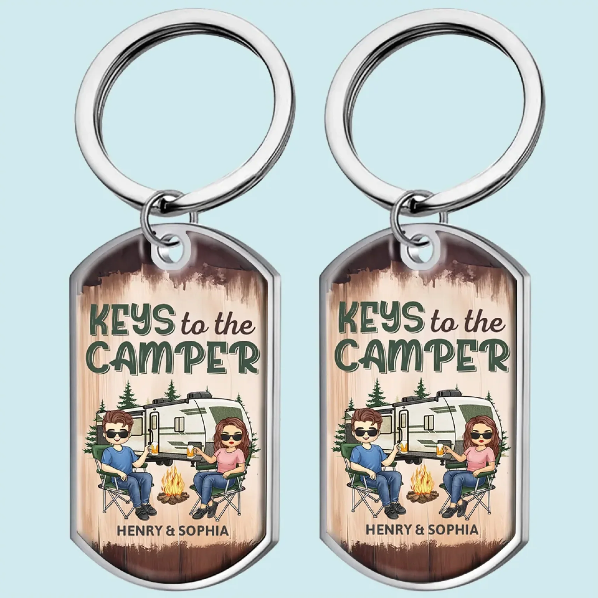 Custom Keychain - Personalized Anniversary Wedding Gifts For Husband And Wife, Him And Her, Campers - Keys To The Camper - Image 2