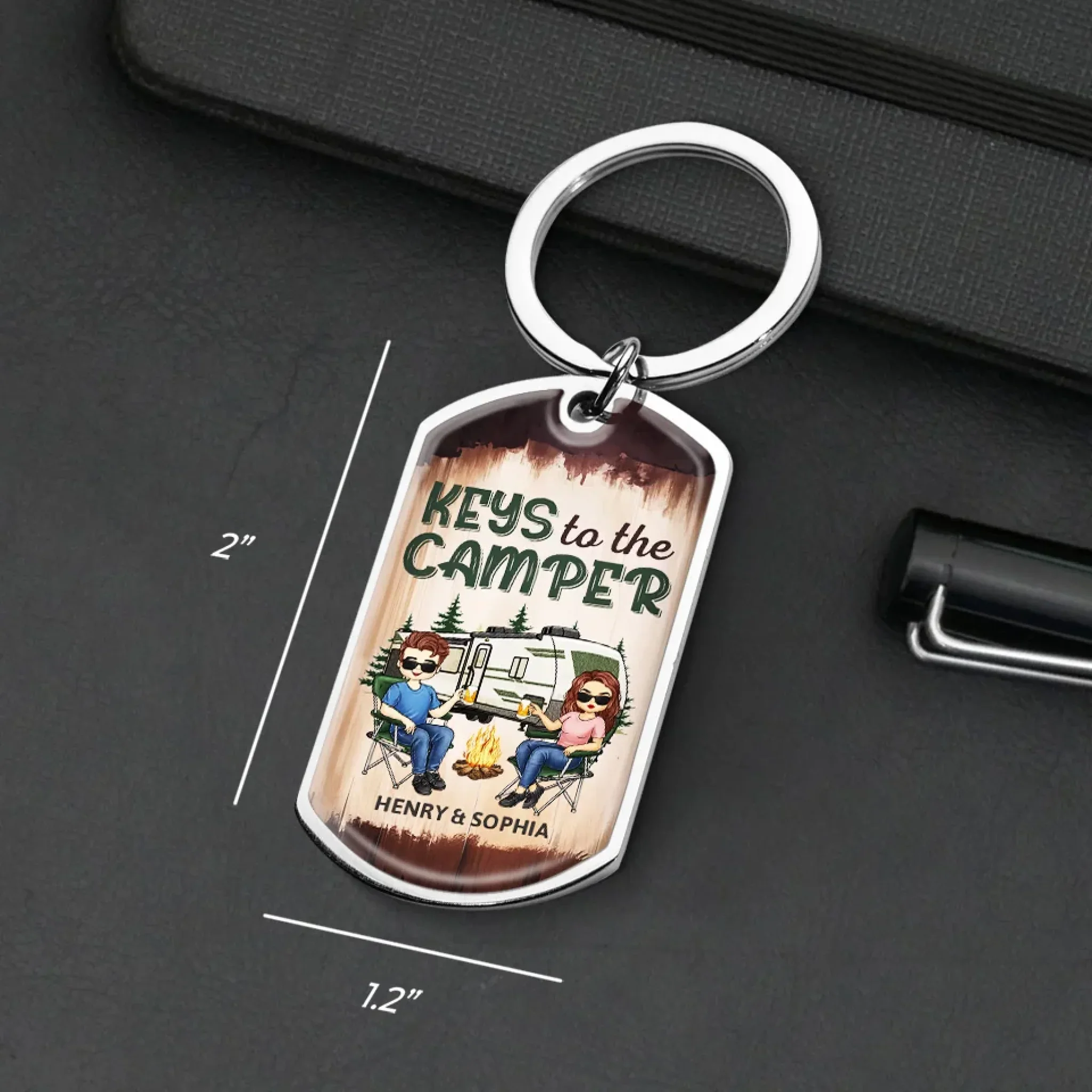 Custom Keychain - Personalized Anniversary Wedding Gifts For Husband And Wife, Him And Her, Campers - Keys To The Camper - Image 7