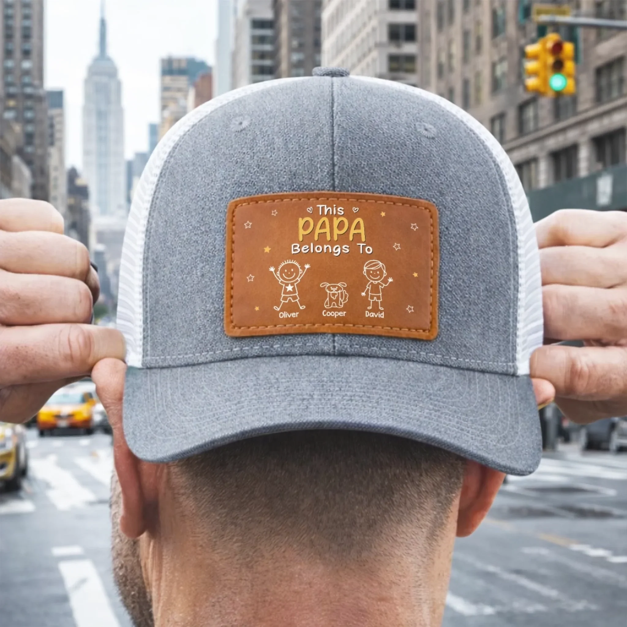 Custom Leather Patch Hat - Personalized Father's Day Birthday Gifts For Dad, Grandpa - Grandpa Knows Best Always - Image 2