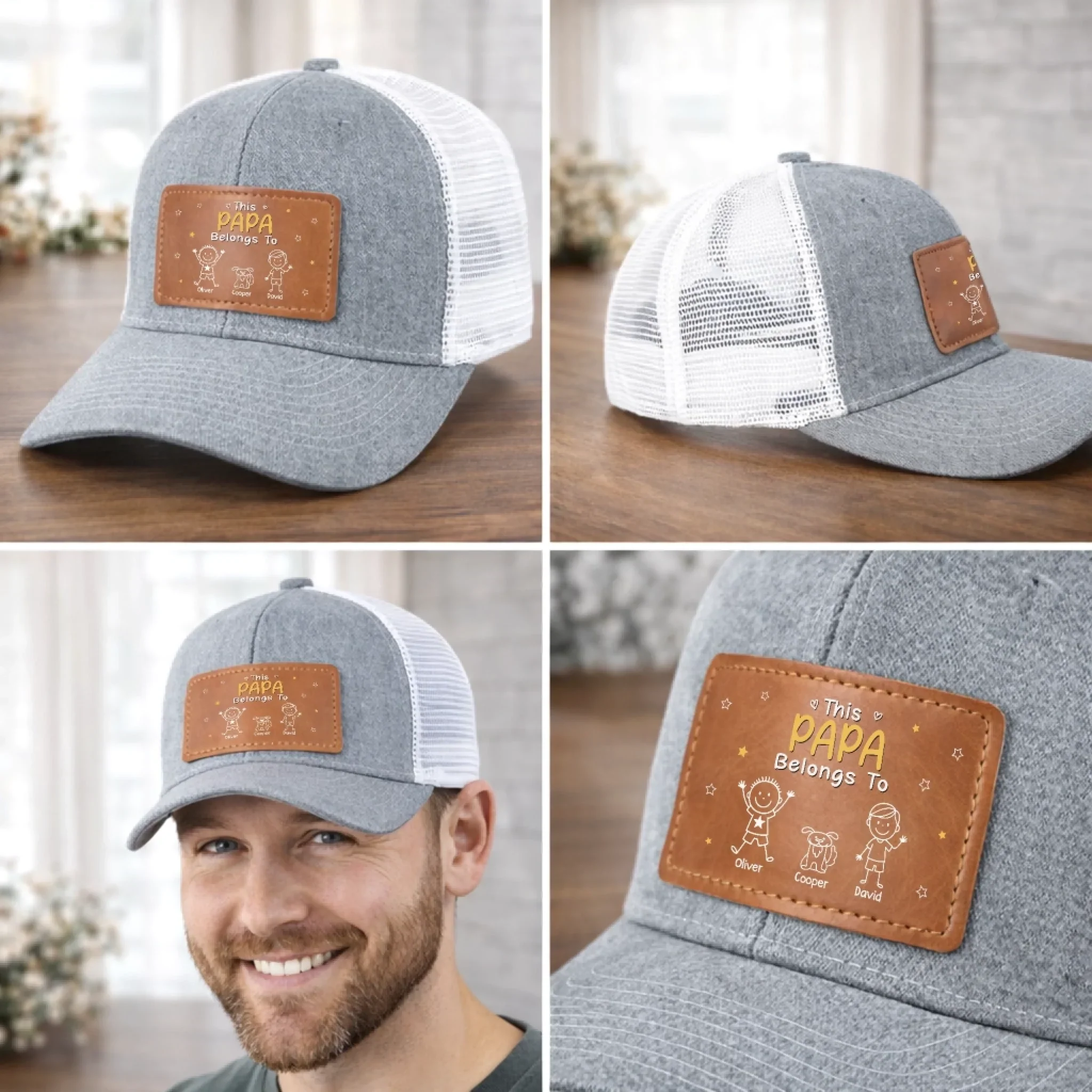 Custom Leather Patch Hat - Personalized Father's Day Birthday Gifts For Dad, Grandpa - Grandpa Knows Best Always - Image 4