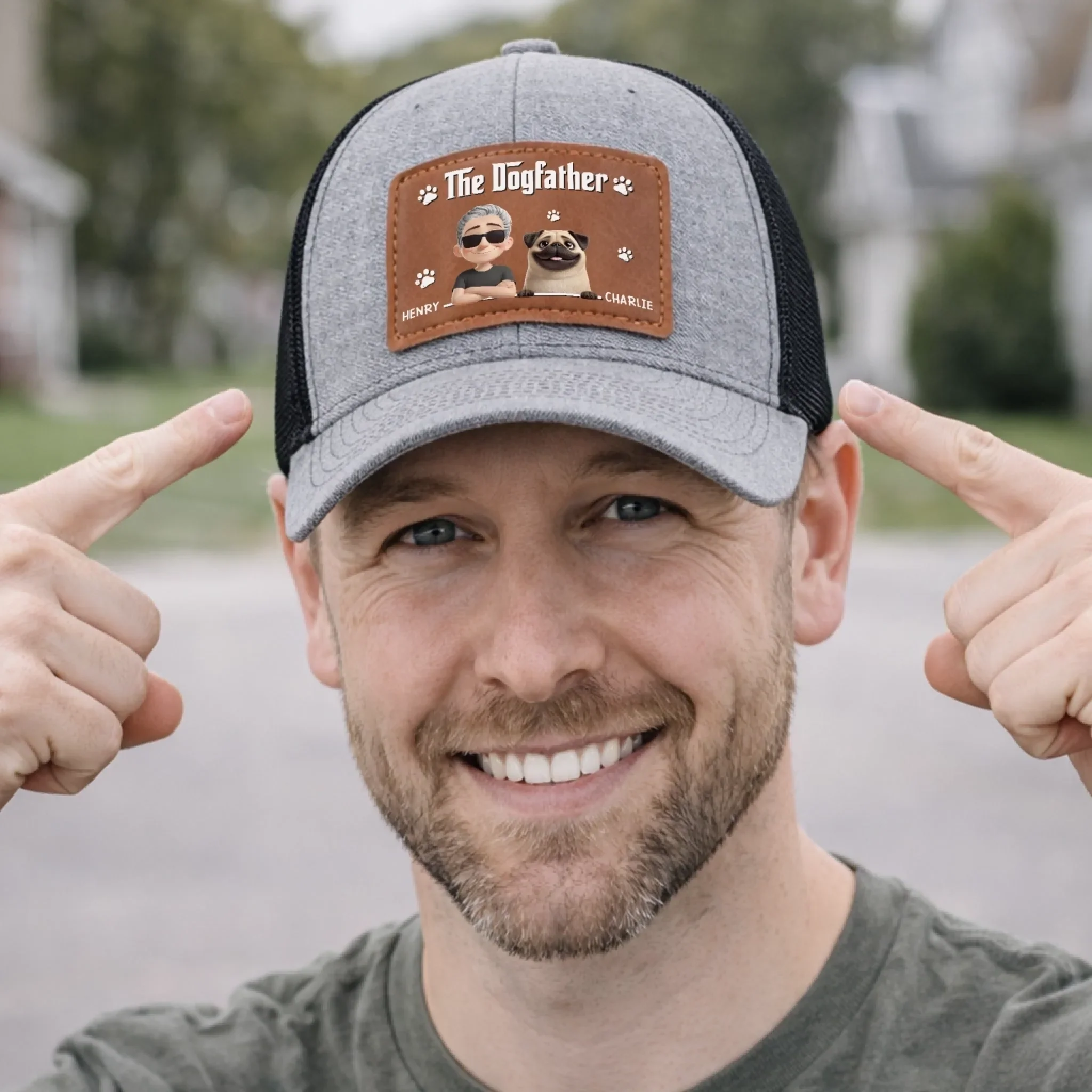 Custom Leather Patch Hat - Personalized Father's Day Birthday Gifts For Dog Lovers, Dog Dad And Mom - Dog Dad Mode On - Image 5