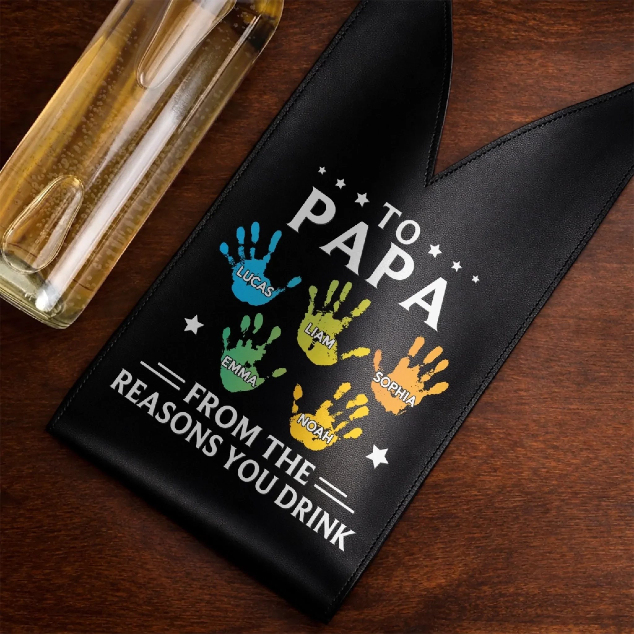 Custom Leather Wine Bag - Personalized Father's Day Birthday Gifts For Dad, Grandpa - Savor The Moment - Image 3
