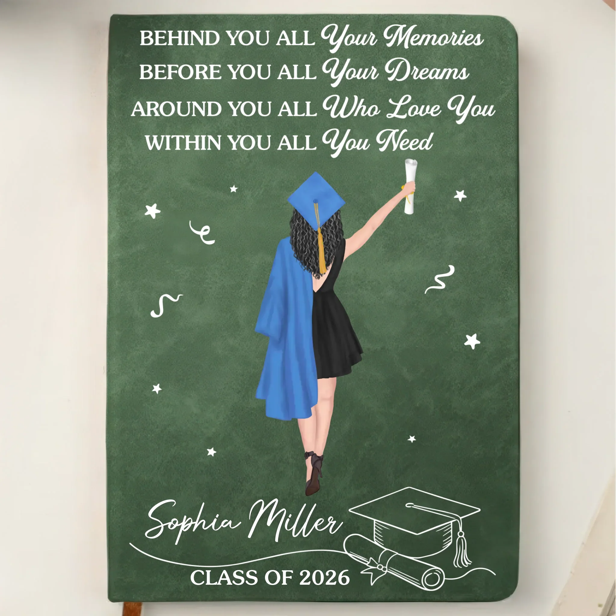 Custom Leather Writing Journal - Personalized Graduation Gifts For Him, Her - The Future Is Written By You - Image 8
