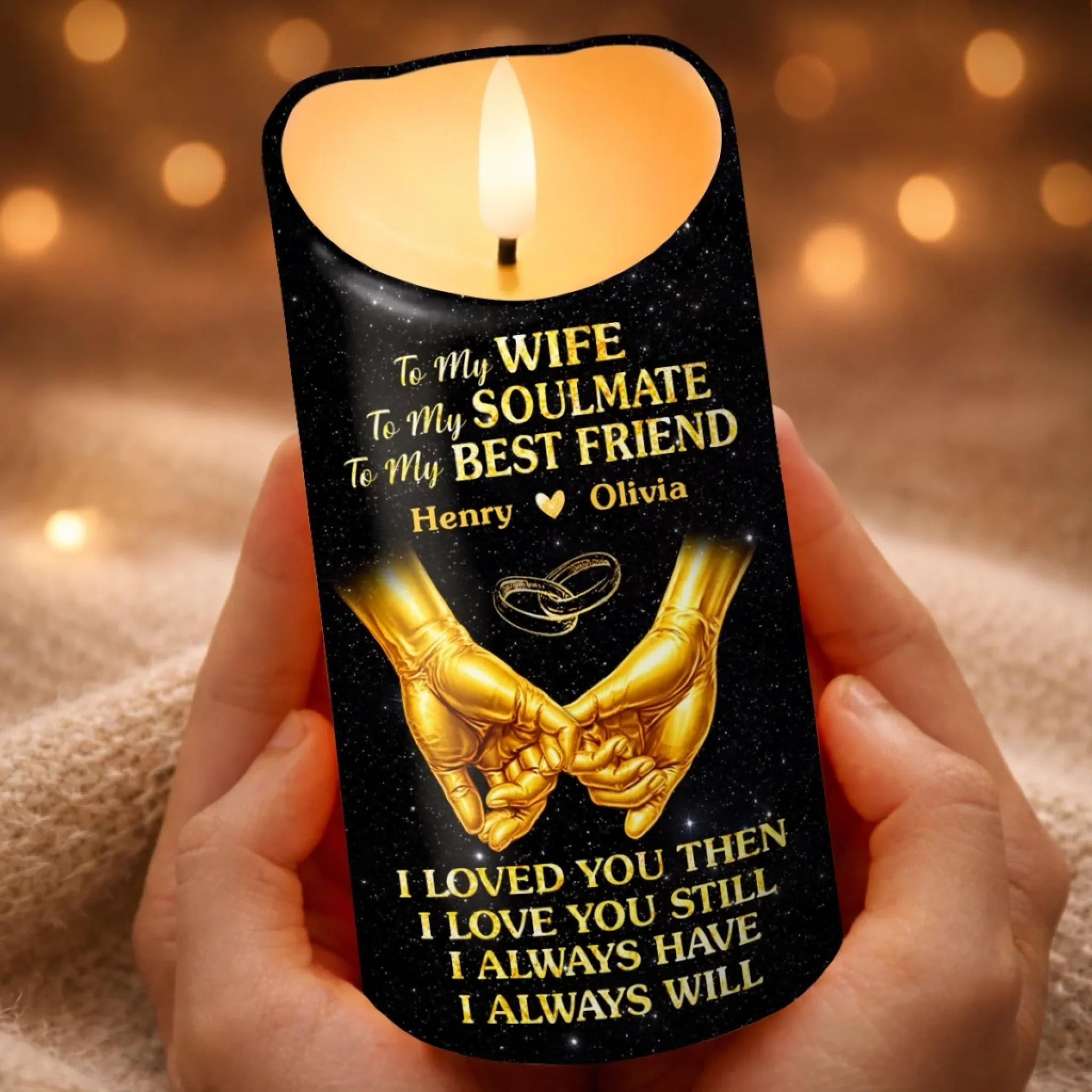 Custom LED Candle - Personalized Anniversary Wedding Gifts For Husband And Wife, Him And Her - To My Soulmate - Image 3
