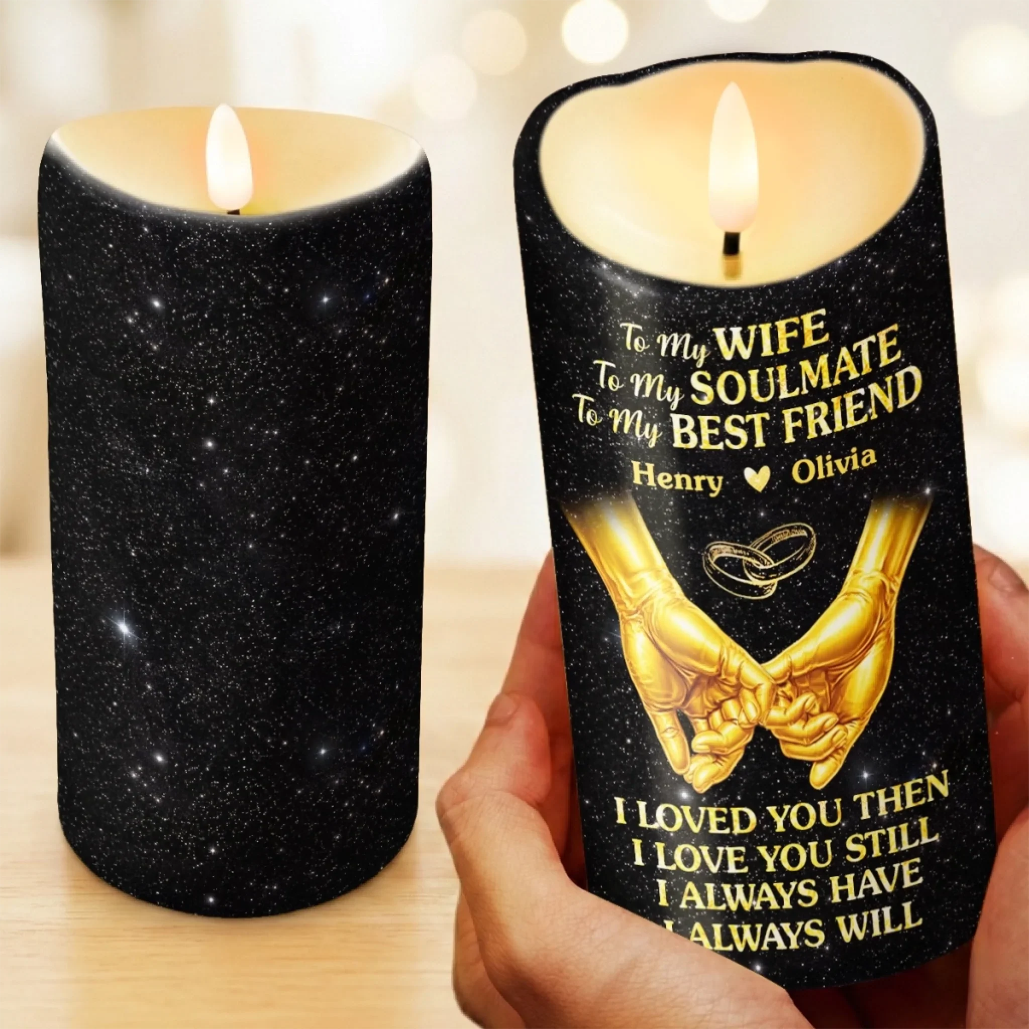 Custom LED Candle - Personalized Anniversary Wedding Gifts For Husband And Wife, Him And Her - To My Soulmate - Image 4