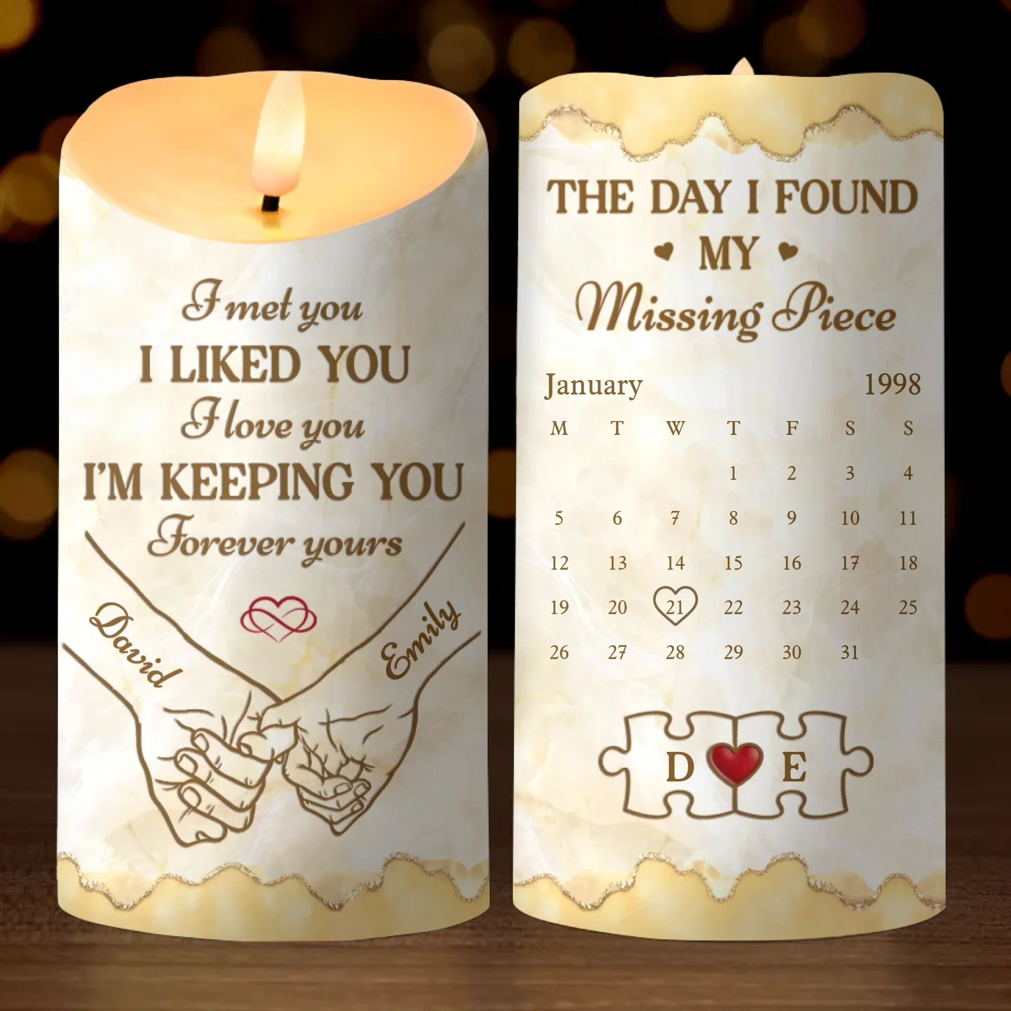 Custom LED Candle - Personalized Anniversary Wedding Gifts For Husband And Wife, Him And Her - Together We Build Something Real - Image 2