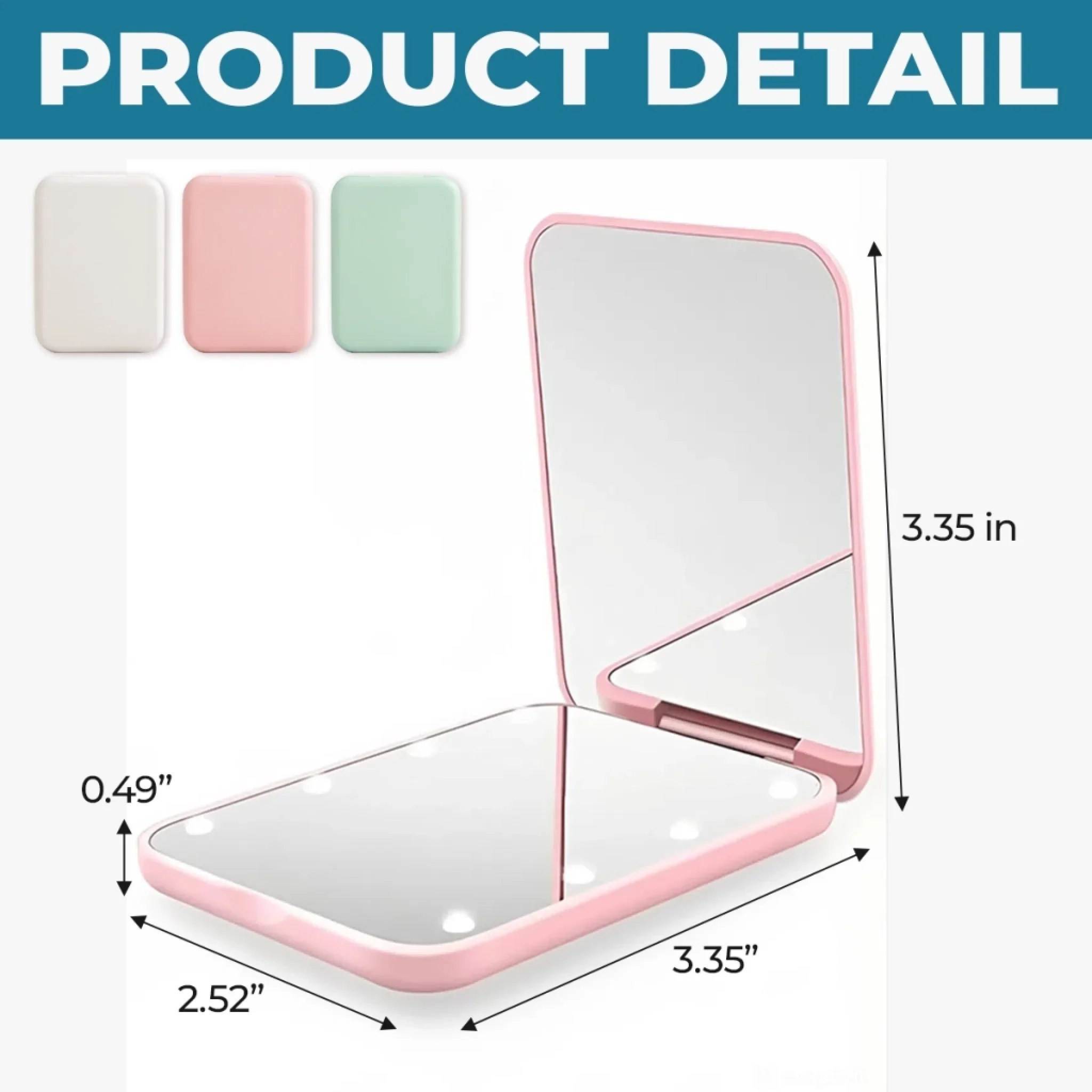 Custom LED Compact Makeup Mirror - Personalized Anniversary Wedding Gifts For Husband And Wife, Him And Her - Loved Just As You Are - Image 8