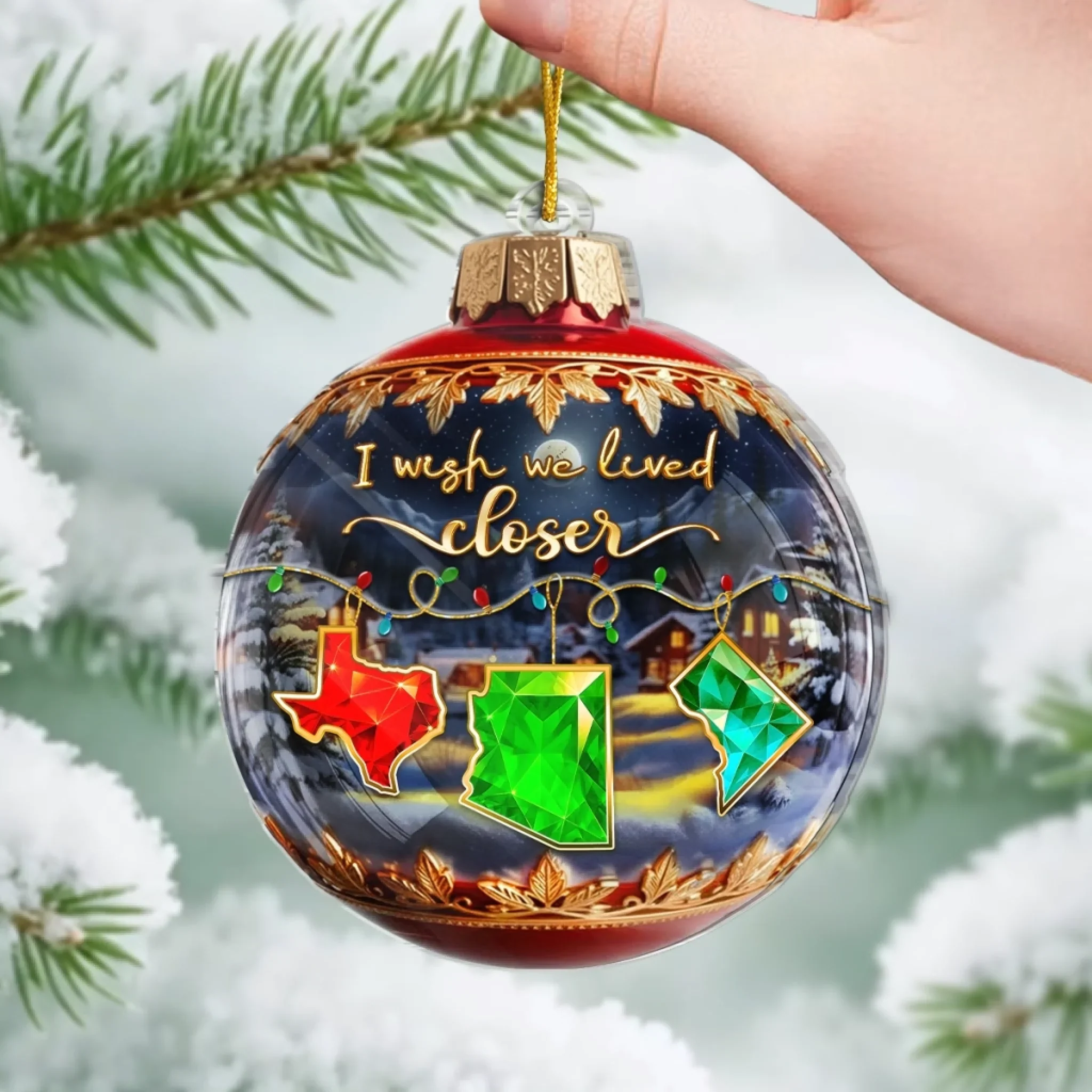 Custom Long Distance Acrylic Ornament - Personalized Best Friend Christmas Birthday Gifts For Women, Besties, Sisters, BFF - Miles Apart Hearts Stay Close - Image 4