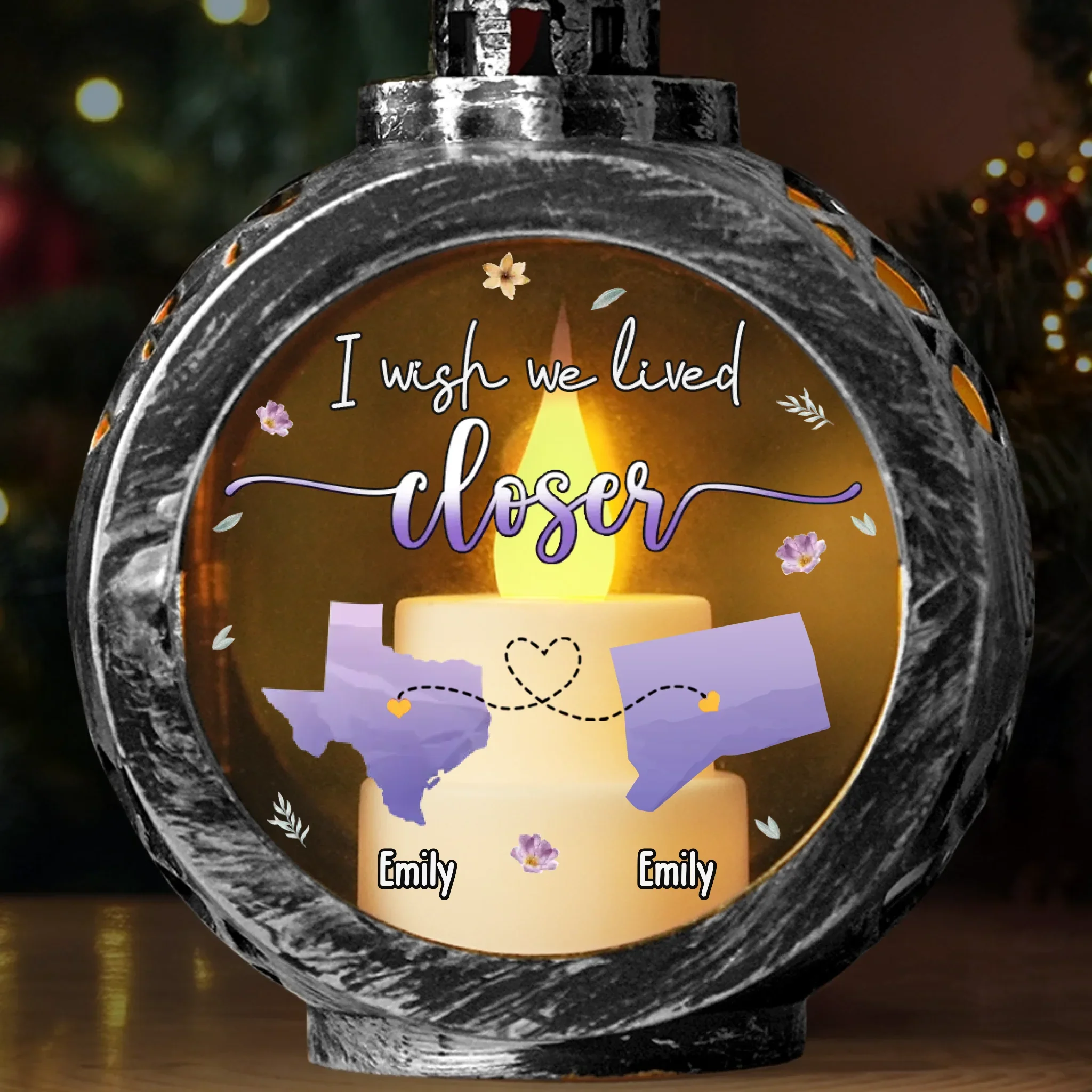 Custom Long Distance Candlelight Lantern Ornament - Personalized Best Friend Christmas Birthday Gifts For Women, Besties, Sisters, BFF - Bestie Bonds Glow Through Time - Image 4