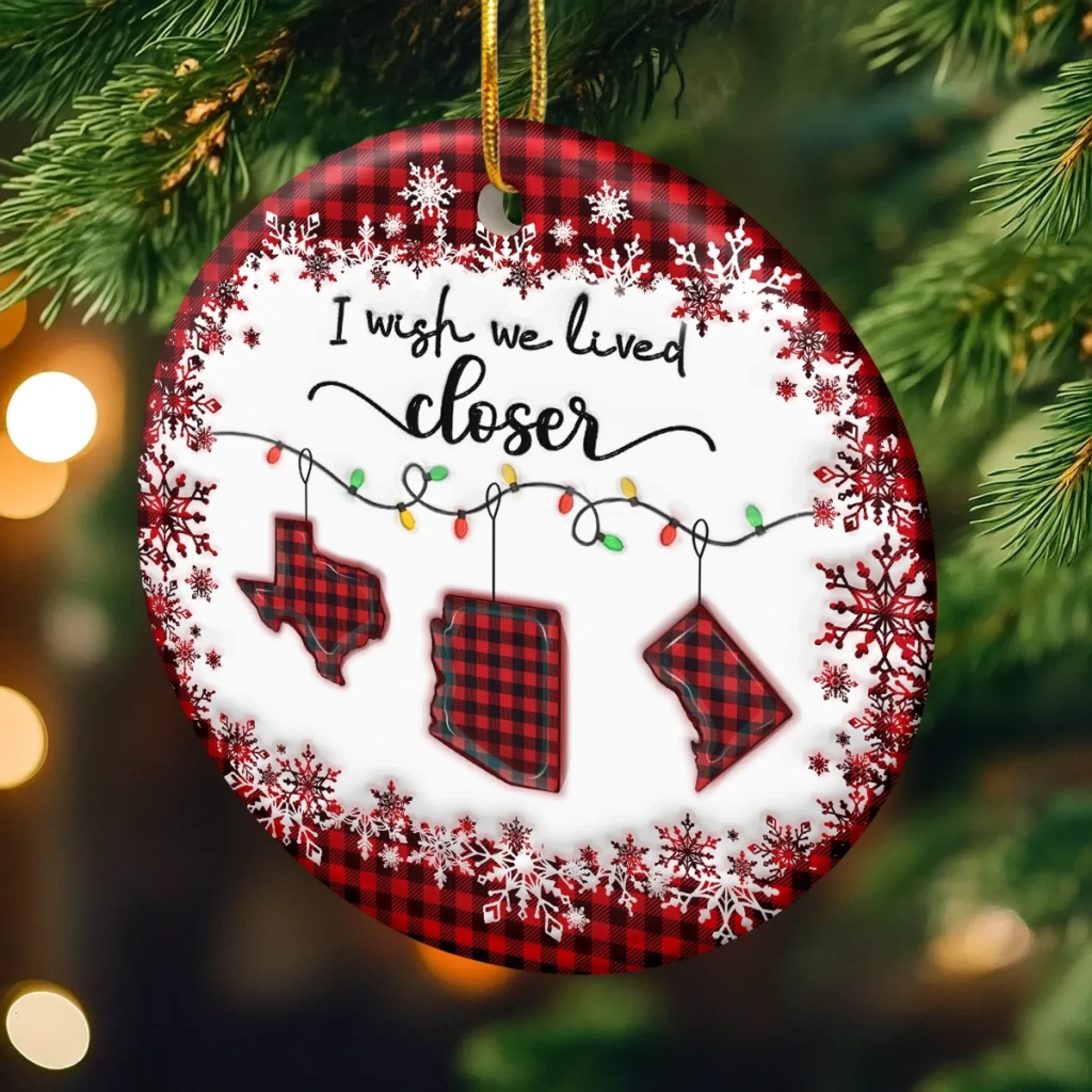 Custom Long Distance Ceramic Ornament - Personalized Best Friend Christmas Birthday Gifts For Women, Besties, Sisters, BFF - Distance Fades Love Remains - Image 4