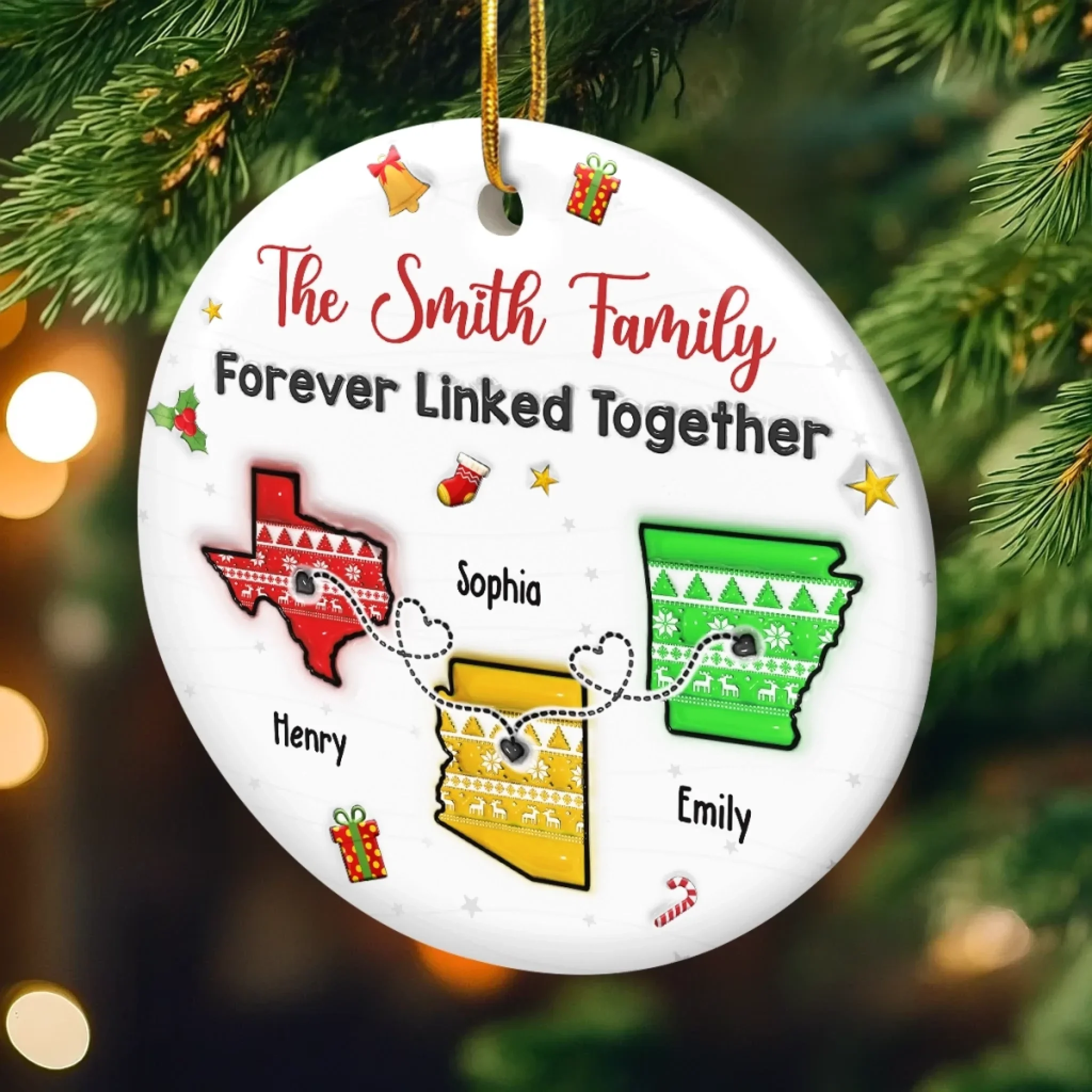 Custom Long Distance Ceramic Ornament - Personalized Christmas Birthday Gifts For Mom, Dad, Brother, Sister, Kids - From My Heart To Yours - Image 4