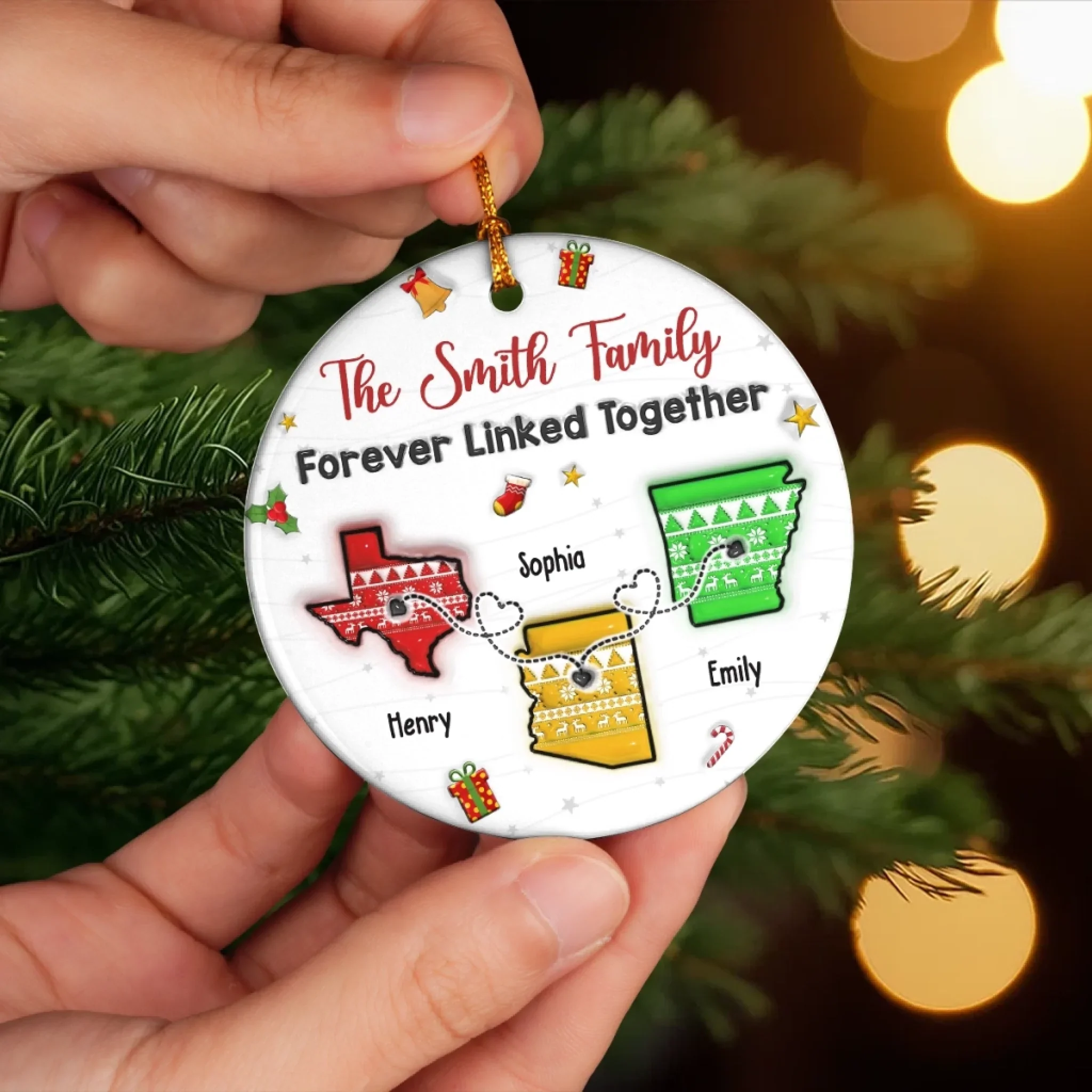 Custom Long Distance Ceramic Ornament - Personalized Christmas Birthday Gifts For Mom, Dad, Brother, Sister, Kids - From My Heart To Yours - Image 5