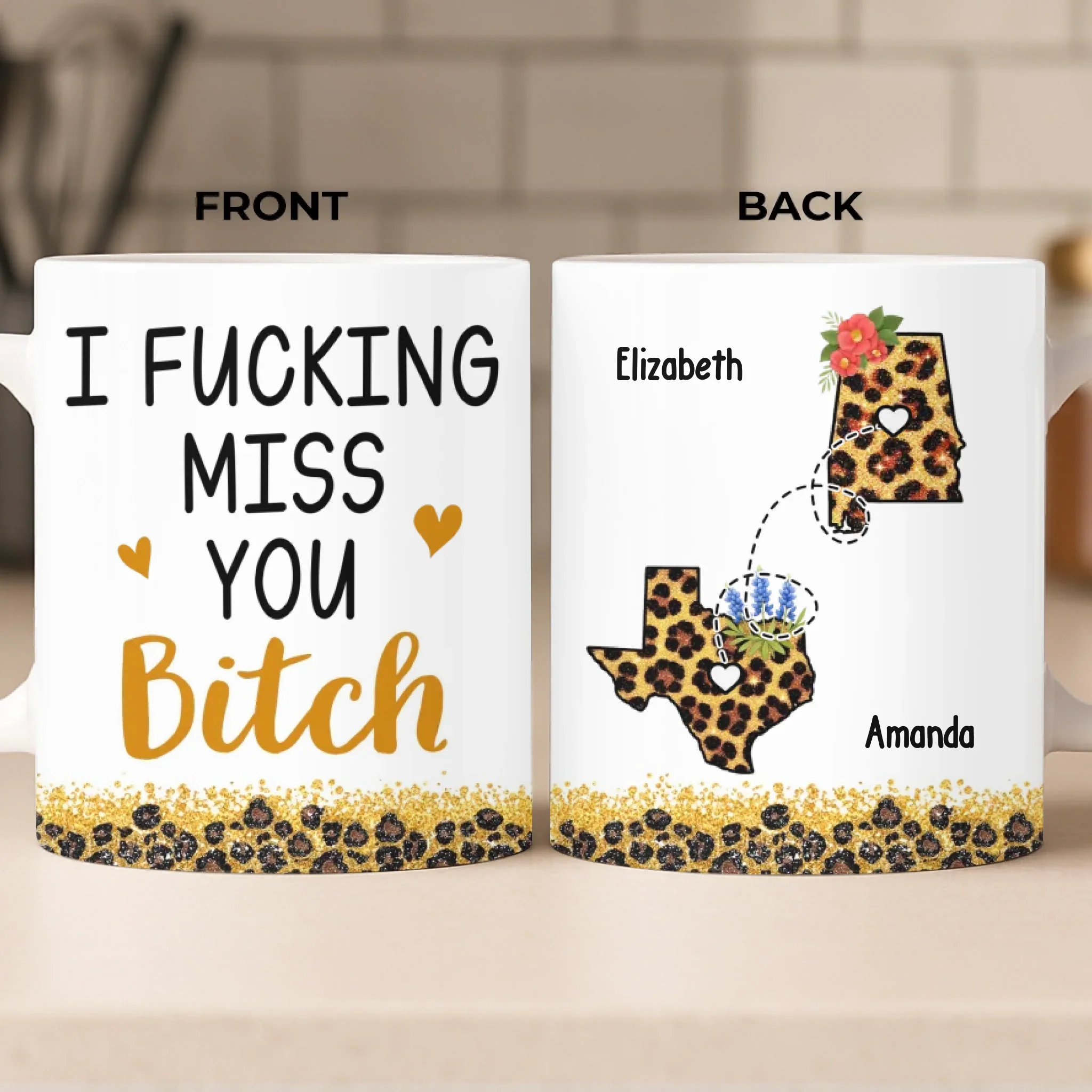 Custom Long Distance Mug - Personalized Best Friend Birthday Gifts For Women, Besties, Sisters, BFF - Close Where It Counts - Image 2
