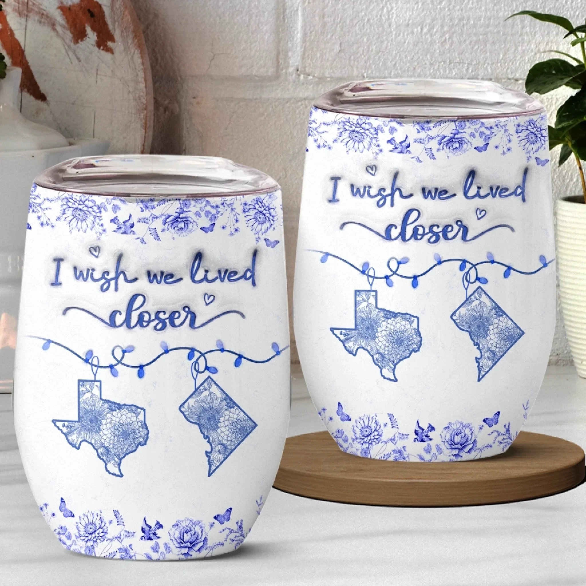 Custom Long Distance Wine Tumbler - Personalized Best Friend Birthday Gifts For Women, Besties, Sisters, BFF - Distance Means Nothing - Image 3