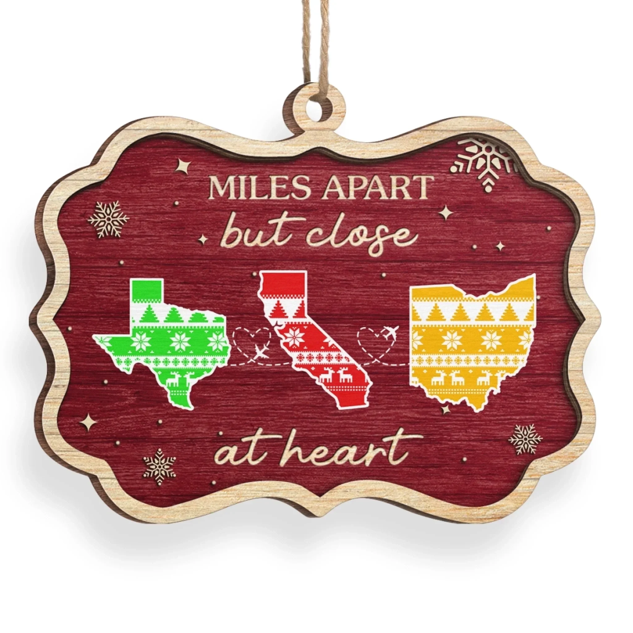 Custom Long Distance Wood Ornament - Personalized Christmas Birthday Gifts For Mom, Dad, Brother, Sister, Kids - Christmas Blessings From Afar - Image 3