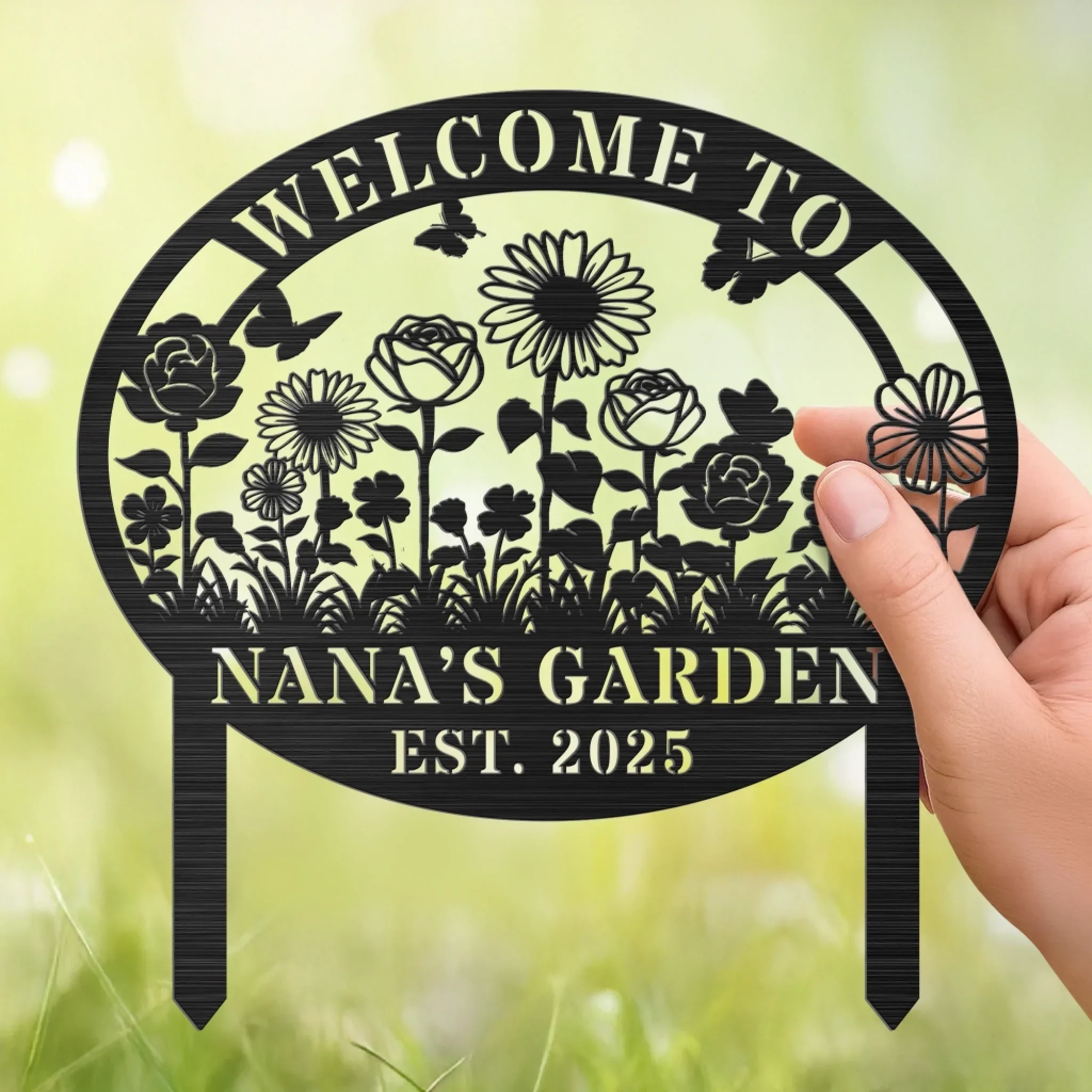 Custom Metal Garden Stake - Personalized Birthday Gifts For Mom, Grandma - Where Love Grows Daily - Image 4