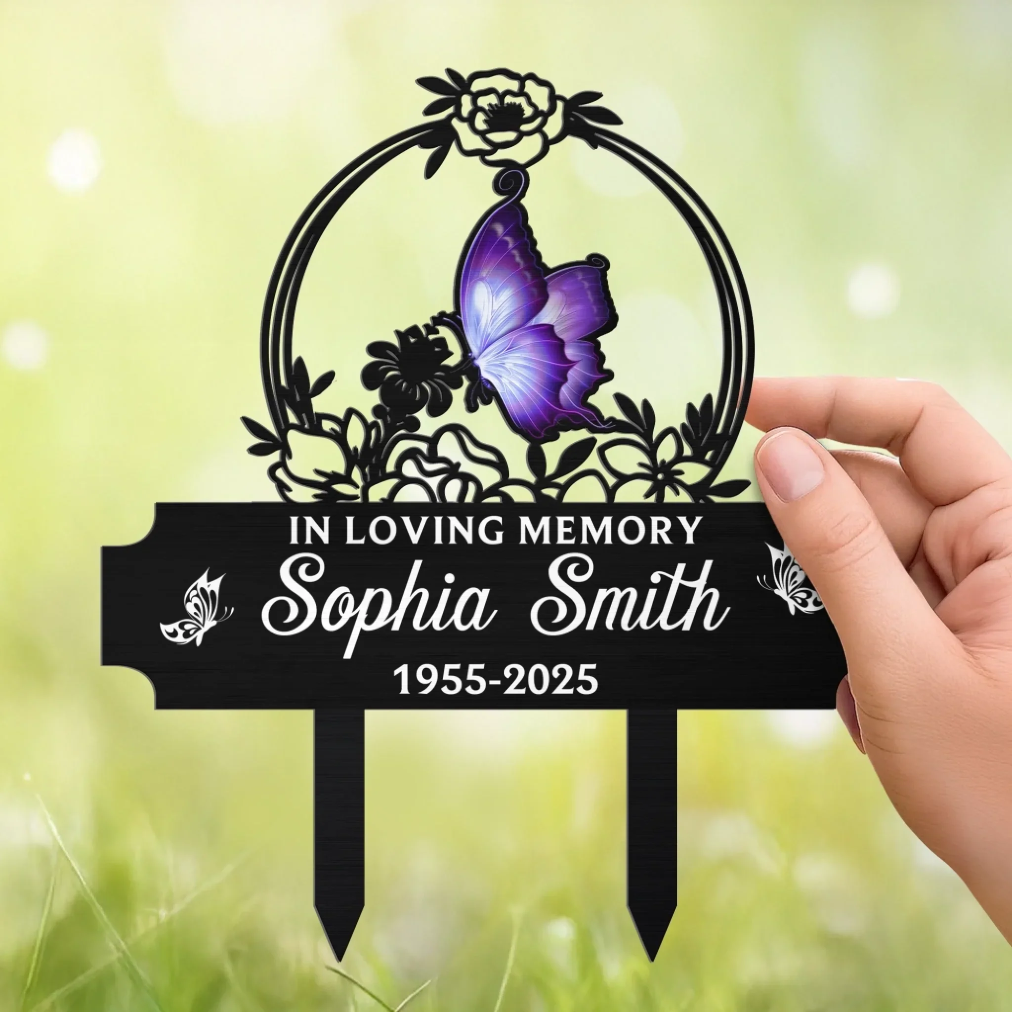 Custom Metal Garden Stake - Personalized Memorial Sympathy Gifts For Loss Of Mom, Dad - In Loving Memory - Image 4