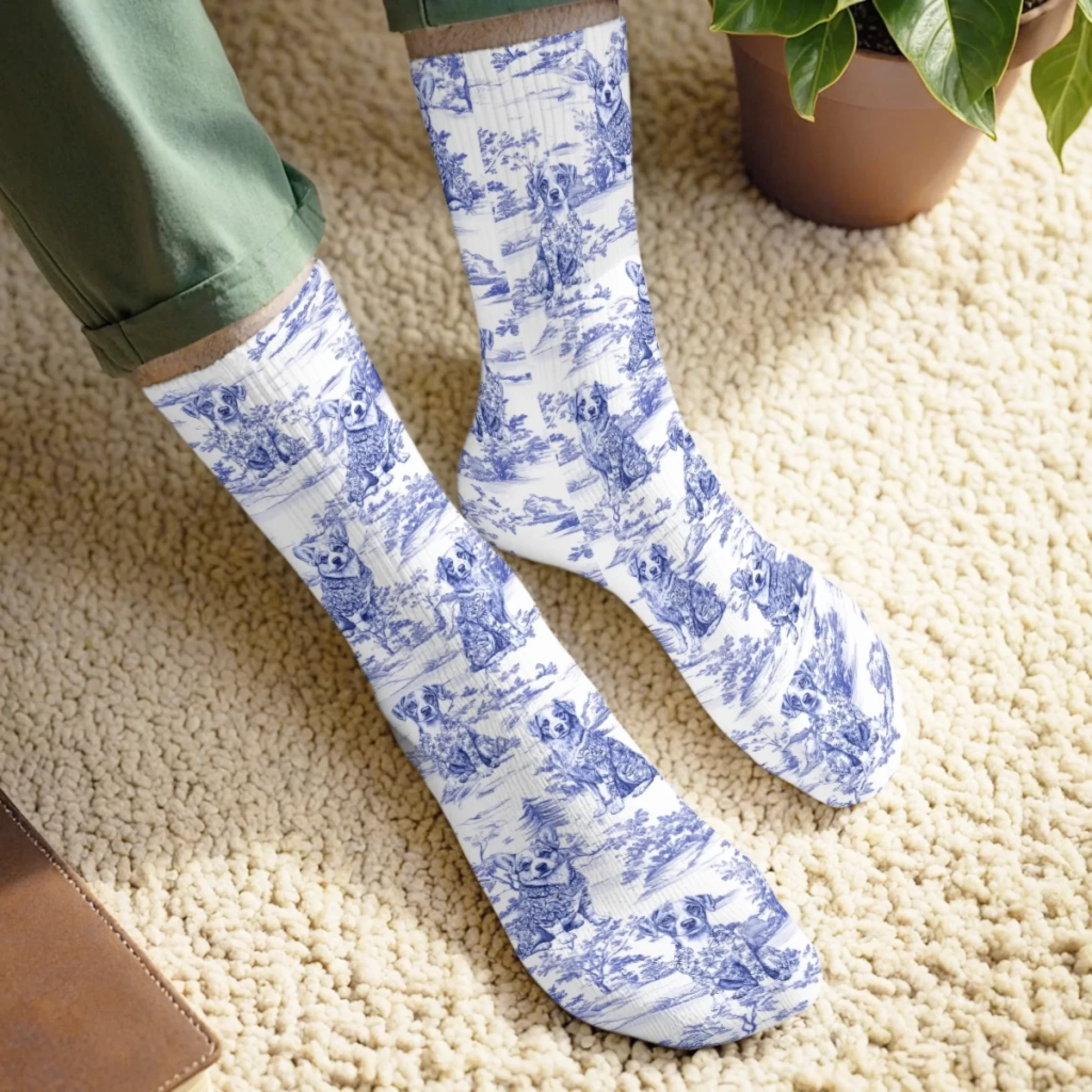 Custom Middle Tube Socks - Personalized Birthday Gifts For Dog Lovers, Dog Dad And Mom - Woof In Wonderland - Image 3