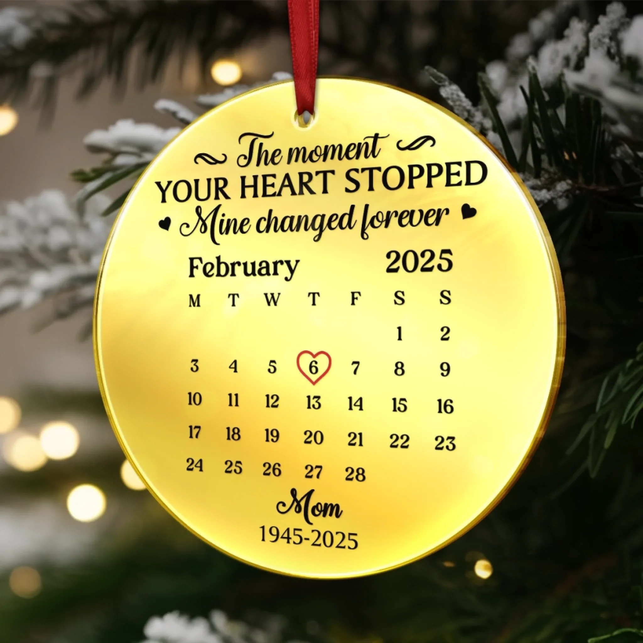 Custom Mirrored Acrylic Ornament - Personalized Memorial Sympathy Gifts For Loss Of Mom, Dad - Your Presence Still Glows - Image 6