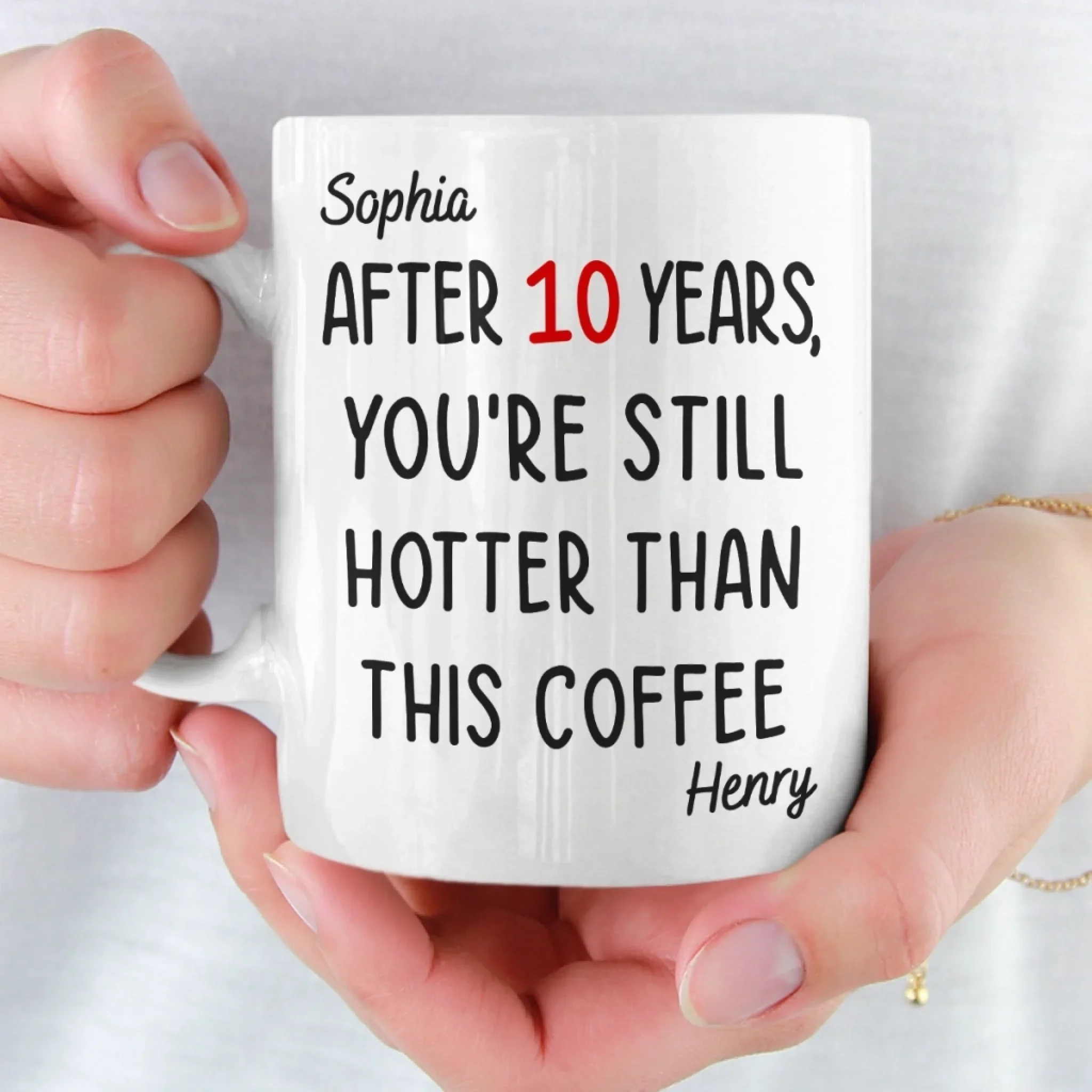 Custom Mug - Personalized Anniversary Christmas Wedding Gifts For Husband And Wife, Him And Her - Still Hotter Than My Coffee - Image 5