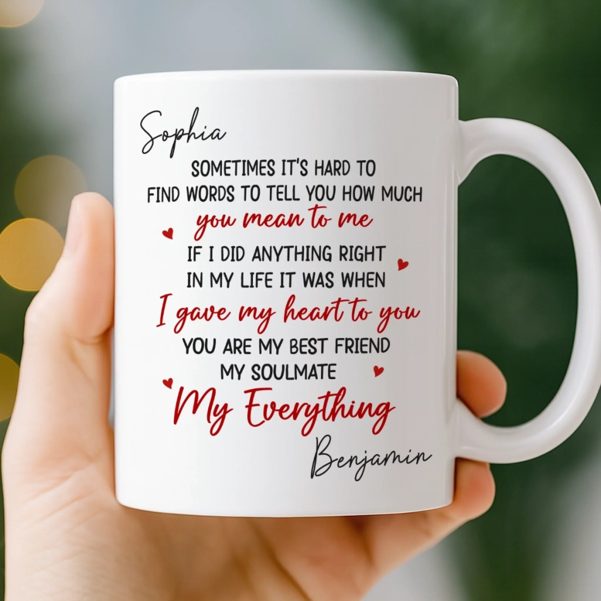 Custom Mug - Personalized Anniversary Wedding Gifts For Husband And Wife, Him And Her - Love That Just Makes Sense - Image 3