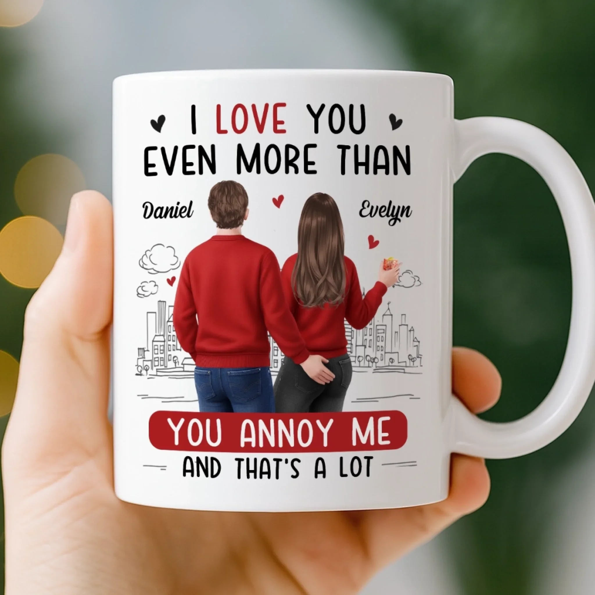 Custom Mug - Personalized Anniversary Wedding Gifts For Husband And Wife, Him And Her - Loving You Comes Easy - Image 3