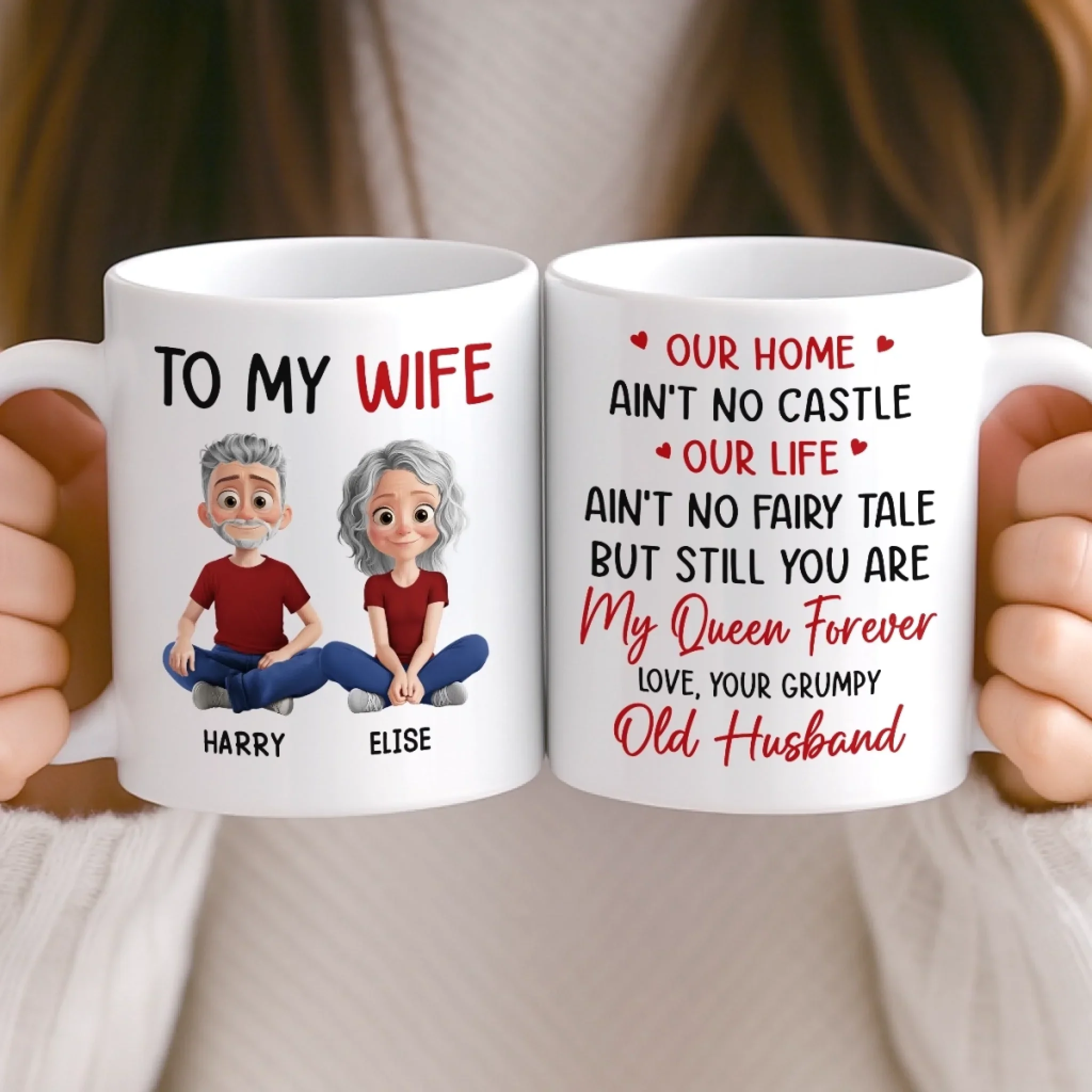 Custom Mug - Personalized Anniversary Wedding Gifts For Husband And Wife, Him And Her - You Me All The Way - Image 4