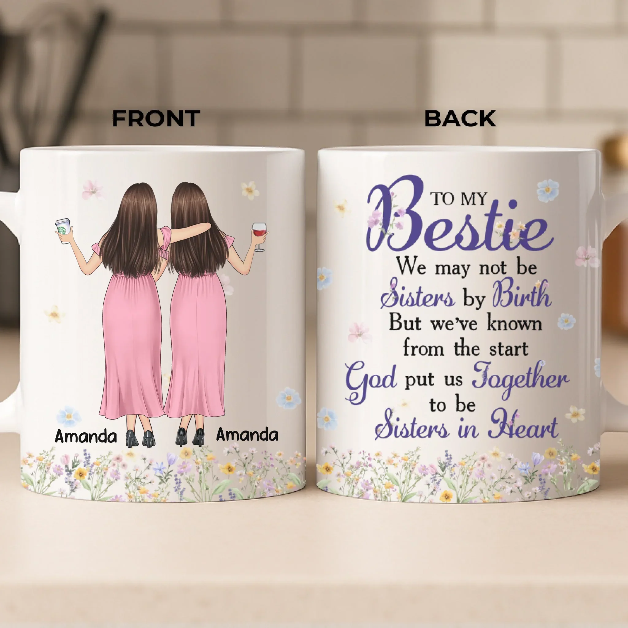 Custom Mug - Personalized Best Friend Birthday Gifts For Women, Besties, Sisters, BFF - Made Of Golden Moments - Image 2