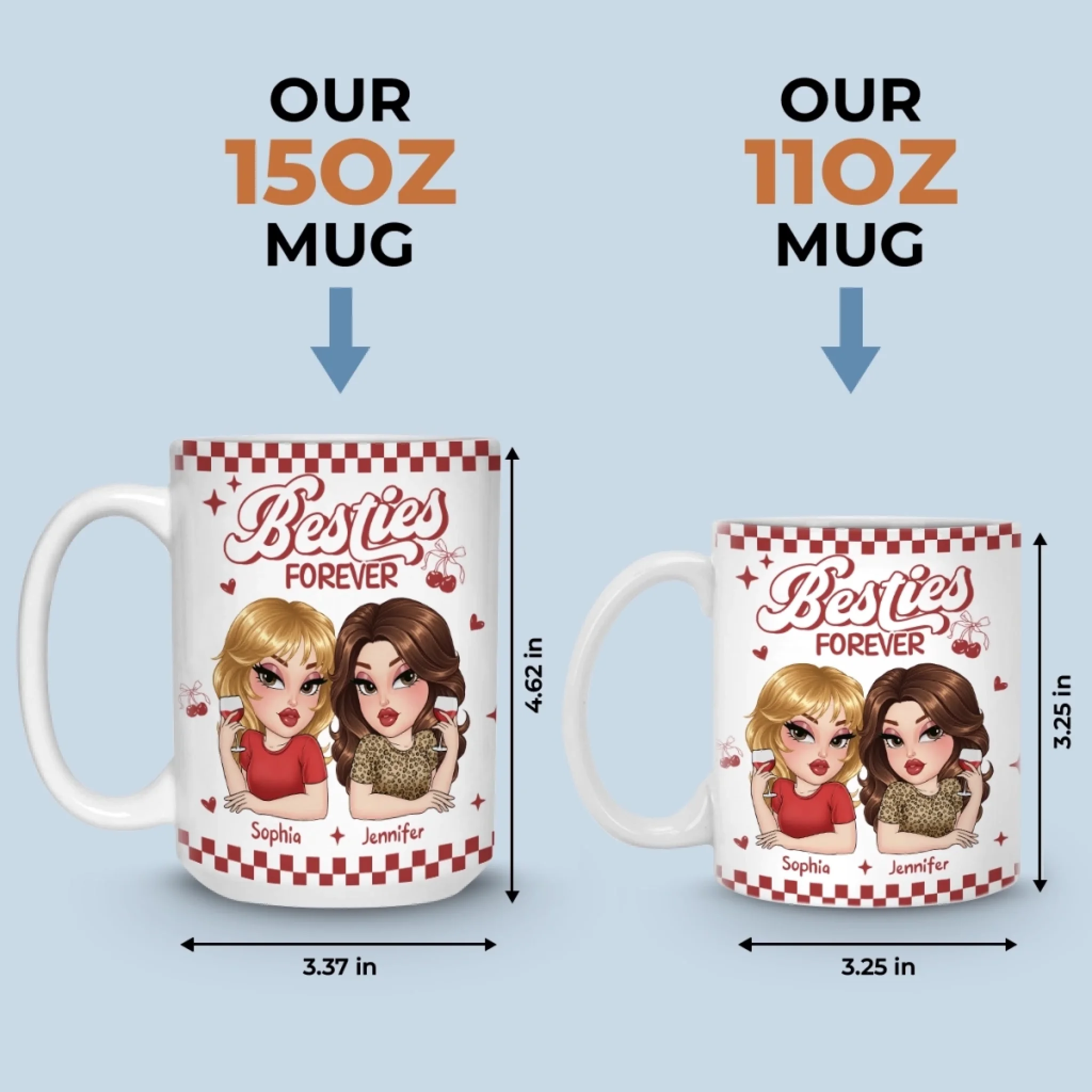Custom Mug - Personalized Best Friend Birthday Gifts For Women, Besties, Sisters, BFF - My Favorite Kind Of Peace - Image 7