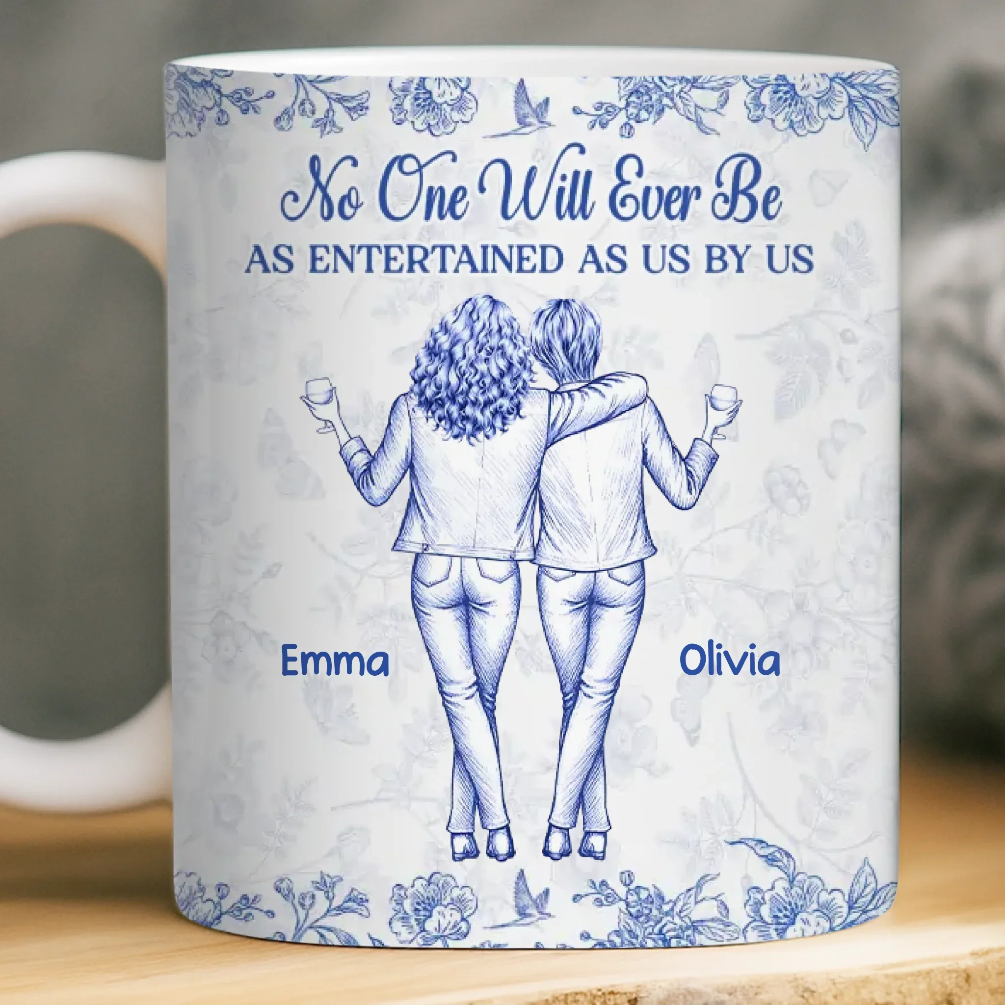 Custom Mug - Personalized Best Friend Birthday Gifts For Women, Besties, Sisters, BFF - Only Happy Vibes Here - Image 3