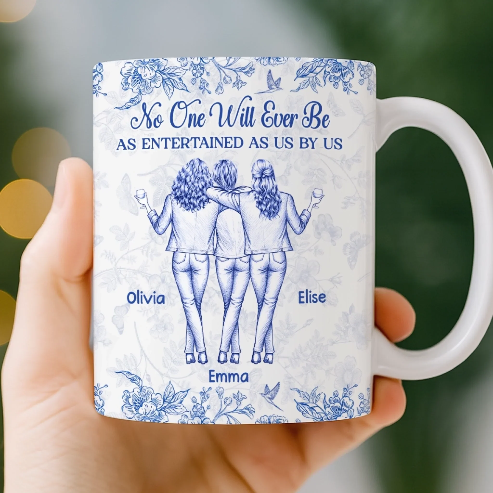 Custom Mug - Personalized Best Friend Birthday Gifts For Women, Besties, Sisters, BFF - Only Happy Vibes Here - Image 4